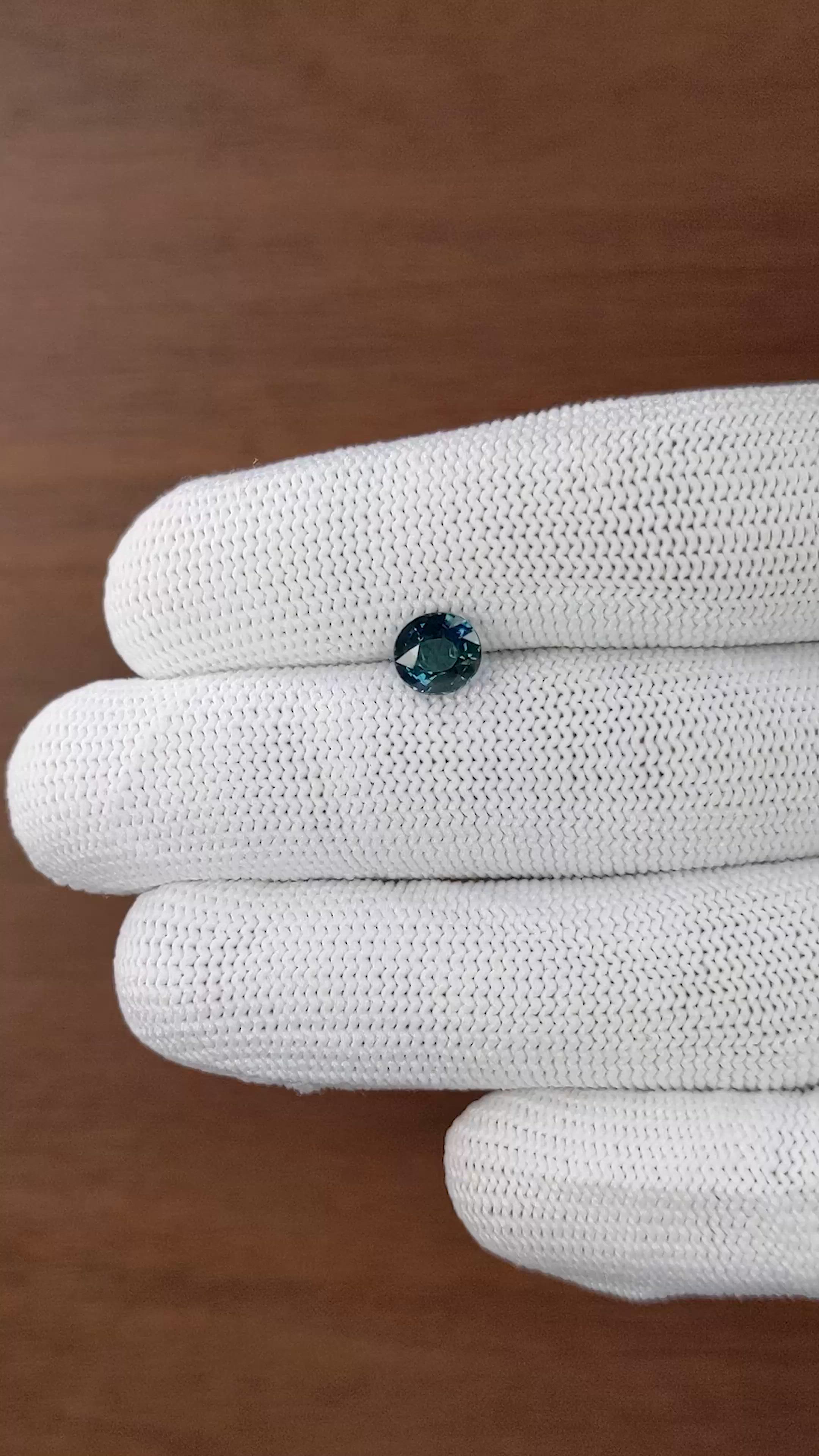 1.53 Ct. Greenish Blue Sapphire from Ceylon (Sri Lanka) Size Video