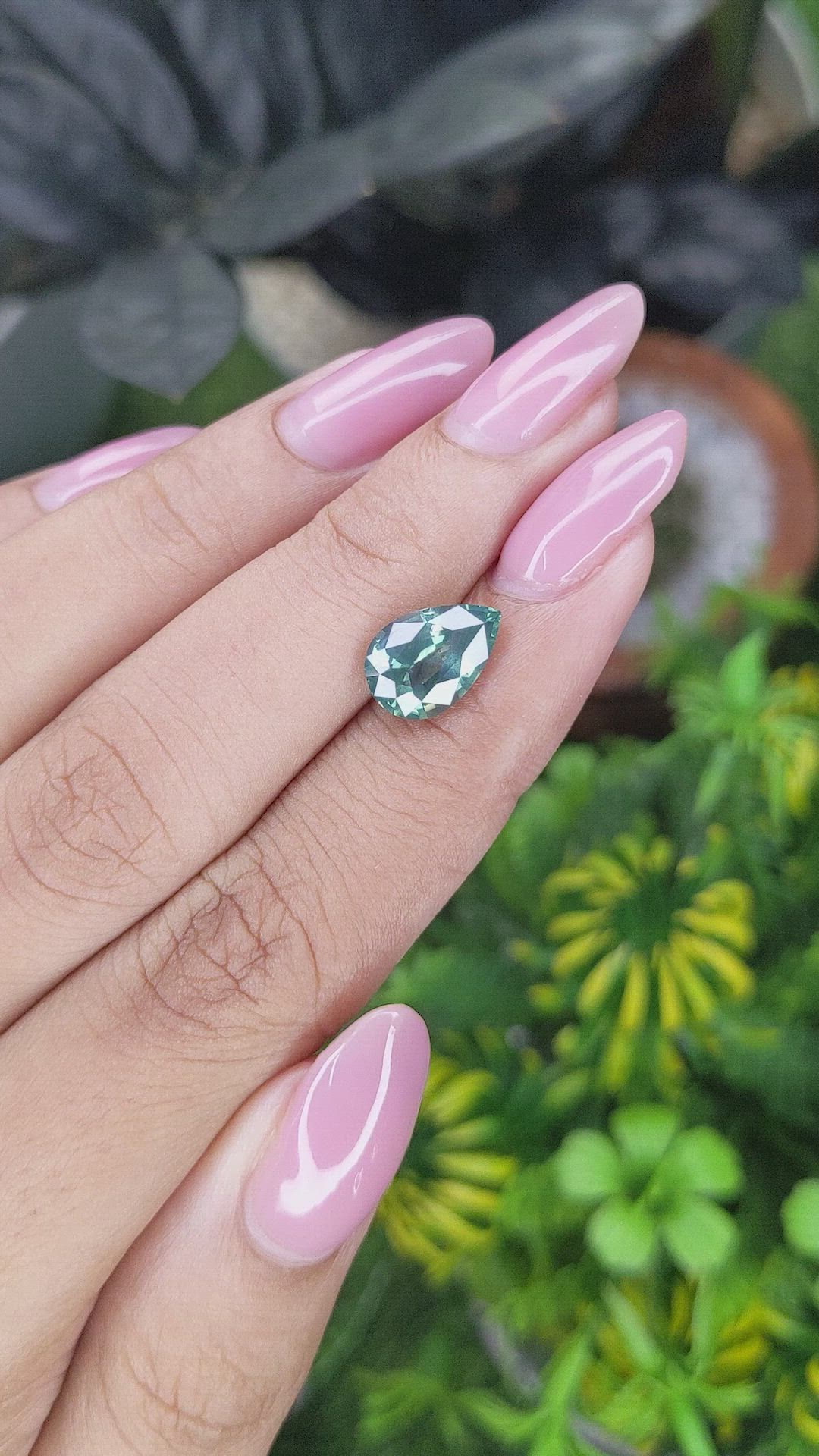 3.02 Ct. Bluish Green Sapphire from Ceylon (Sri Lanka) Size Video