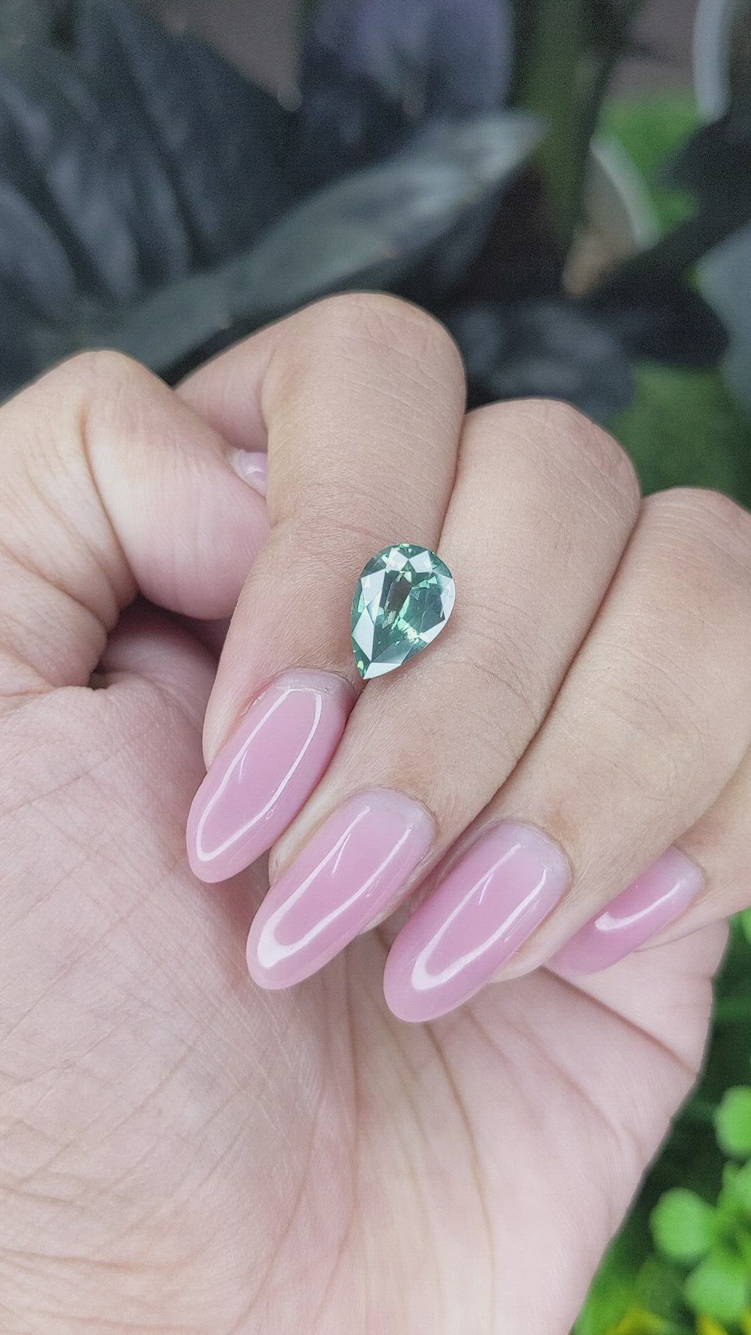 3.02 Ct. Bluish Green Sapphire from Ceylon (Sri Lanka) Size Video
