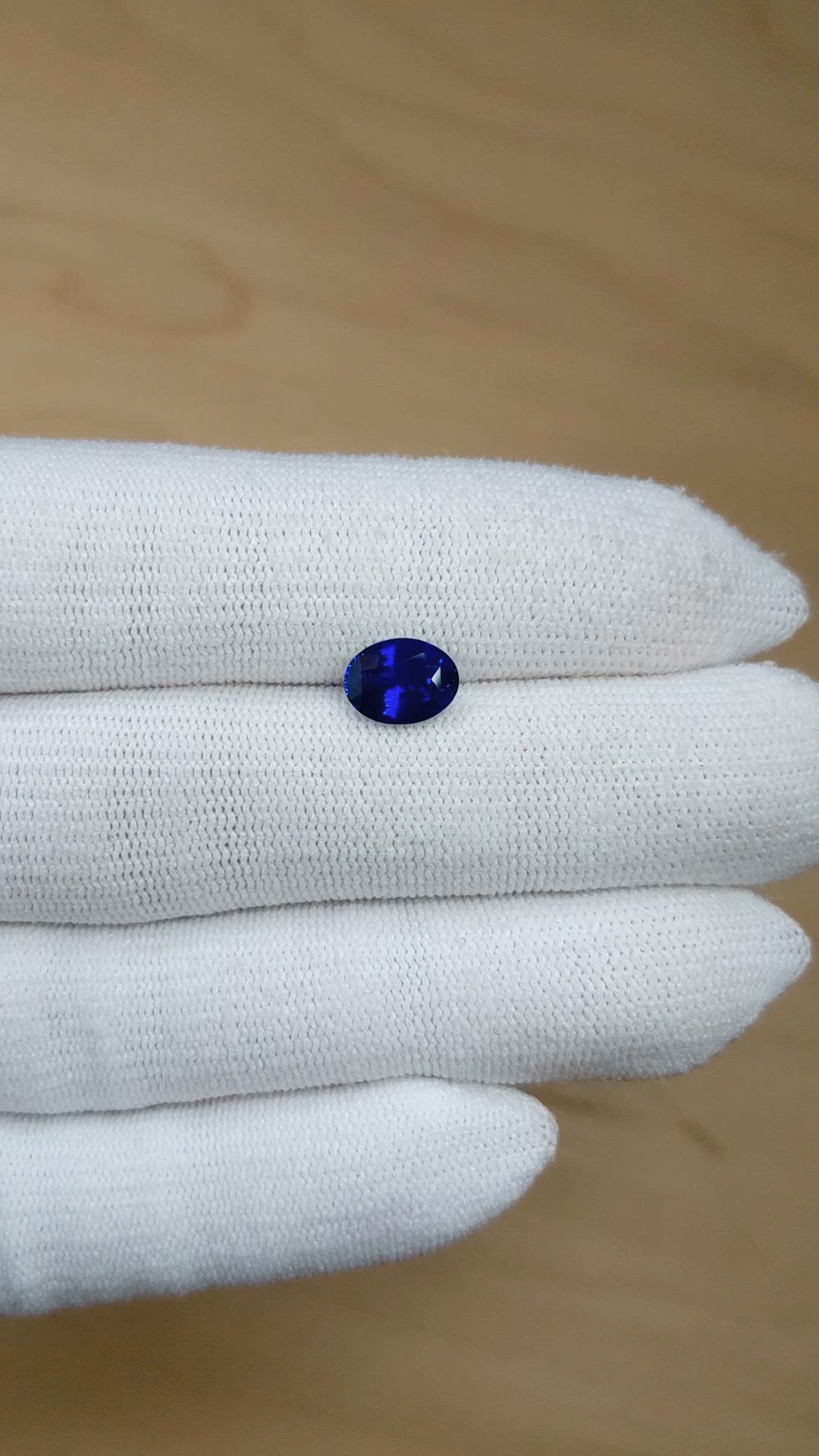 2.08 Ct. Blue Sapphire from Ceylon (Sri Lanka) Size Video