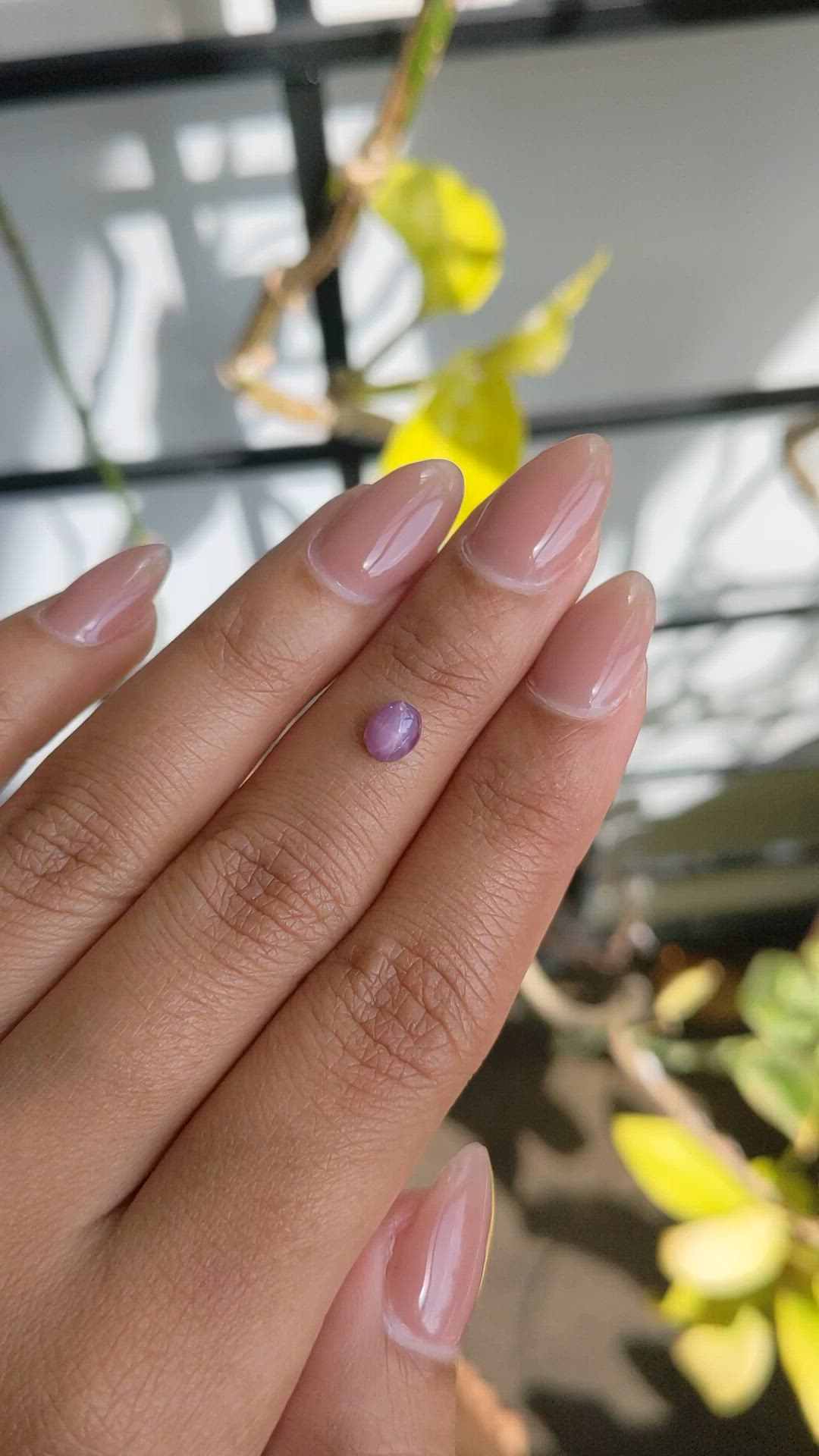 0.82 Ct. Pinkish Purple Star Sapphire from Ceylon (Sri Lanka) Size Video