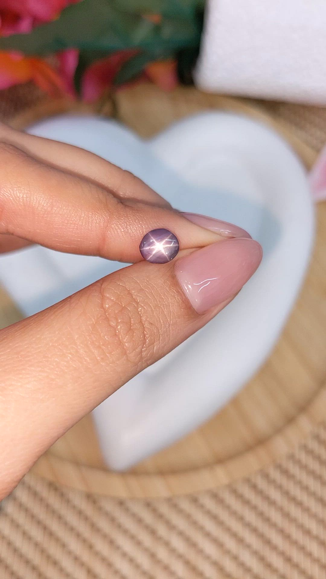 1.55 Ct. Purple Star Sapphire from Ceylon (Sri Lanka) Size Video