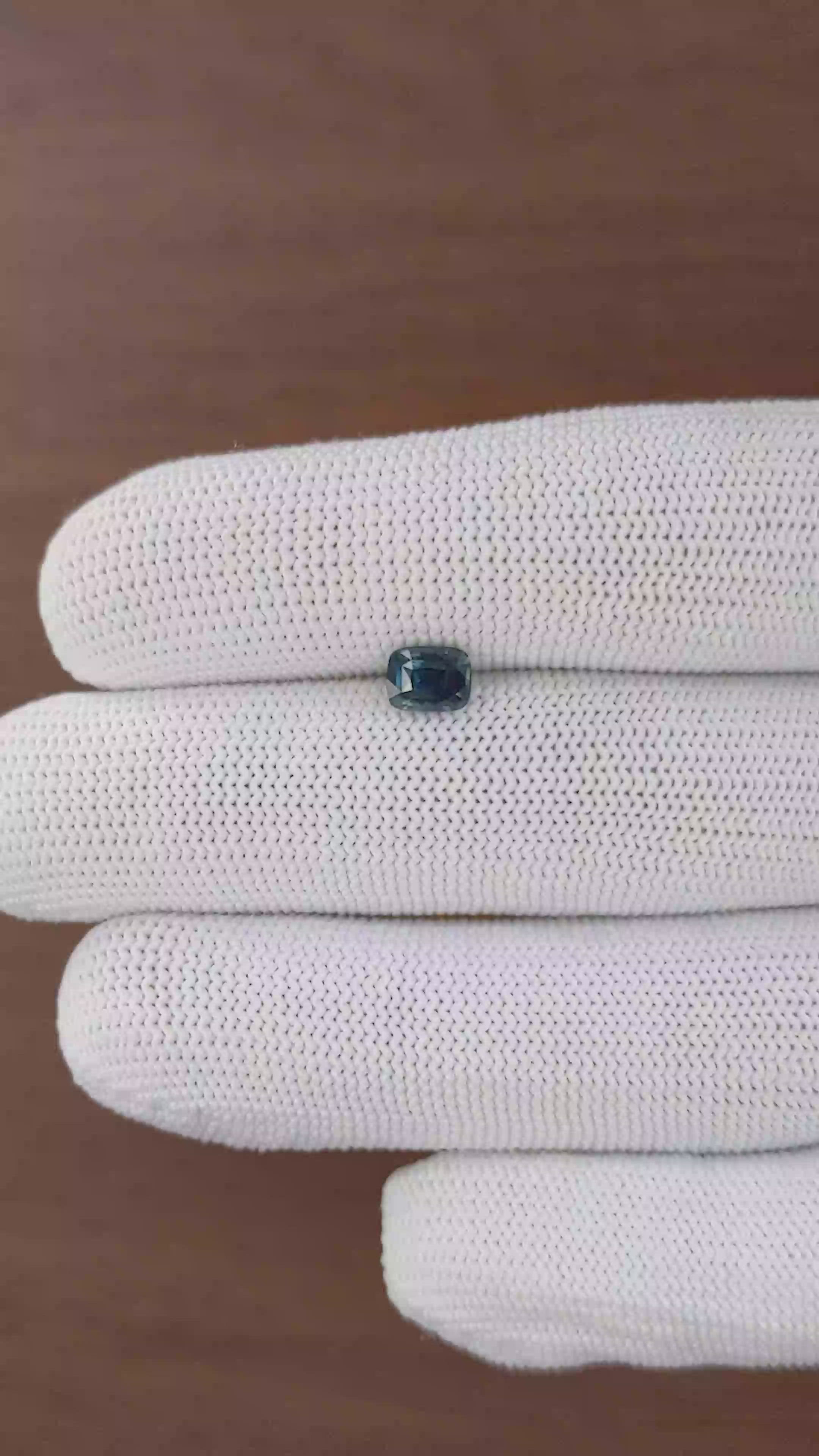1.04 Ct. Bluish Green Sapphire from Madagascar Size Video