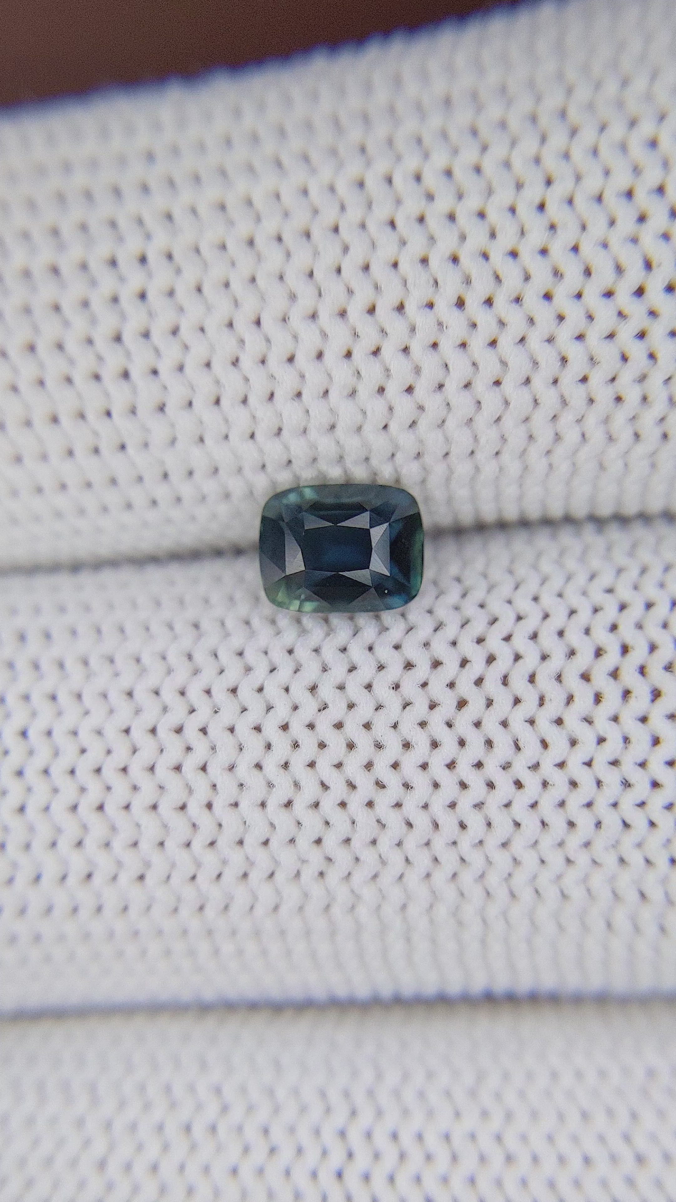 1.04 Ct. Bluish Green Sapphire from Madagascar Size Video