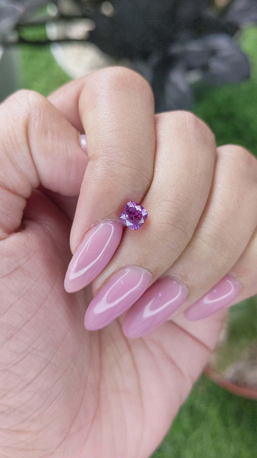 1.07 Ct. Pinkish Purple Sapphire from Ceylon (Sri Lanka) Size Video