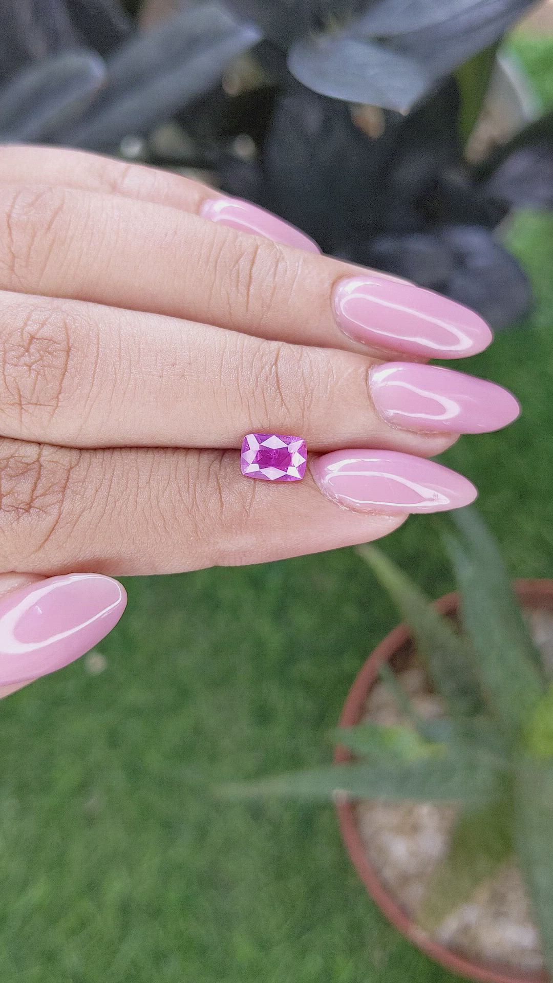 1.25 Ct. Purplish Pink Sapphire from Ceylon (Sri Lanka) Size Video