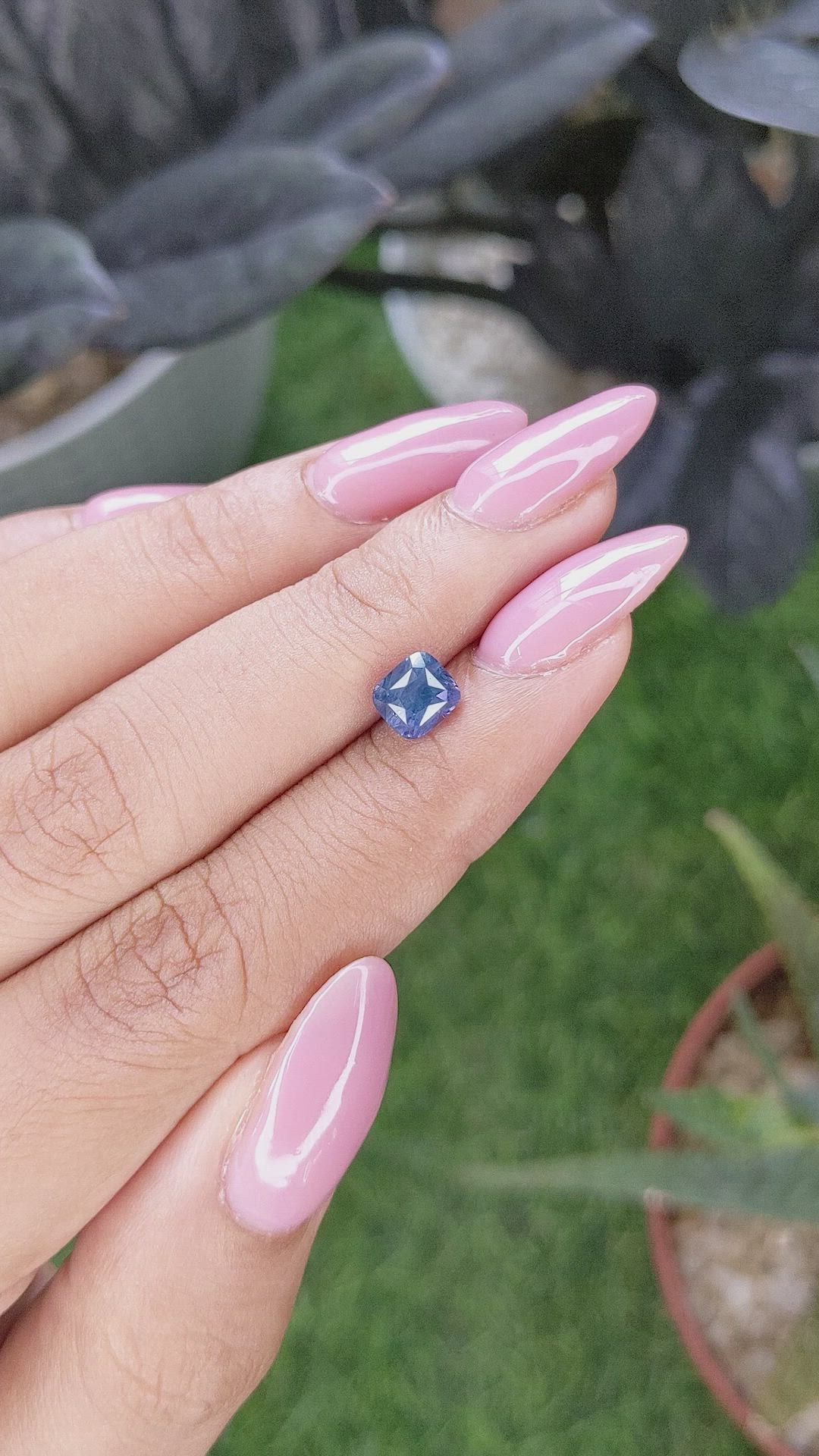 1.50 Ct. Purplish Blue Sapphire from Ceylon (Sri Lanka) Size Video