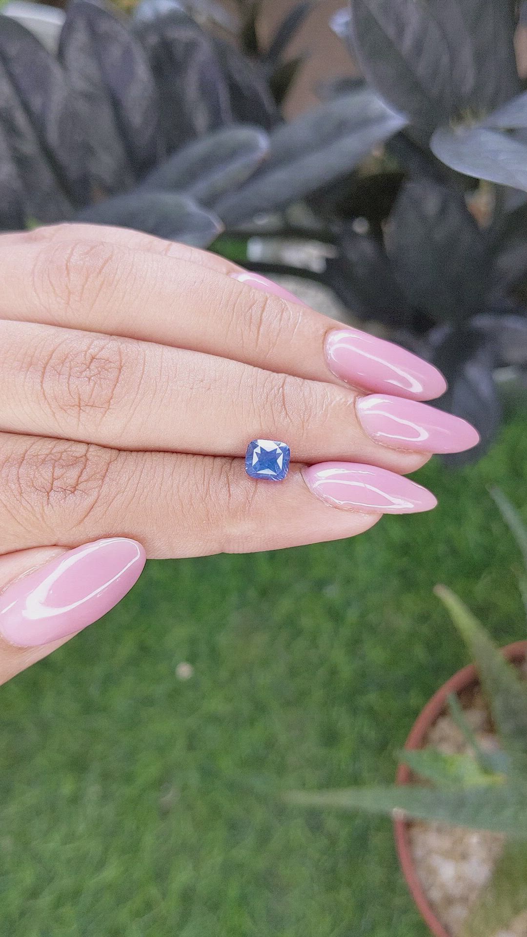 1.50 Ct. Purplish Blue Sapphire from Ceylon (Sri Lanka) Size Video