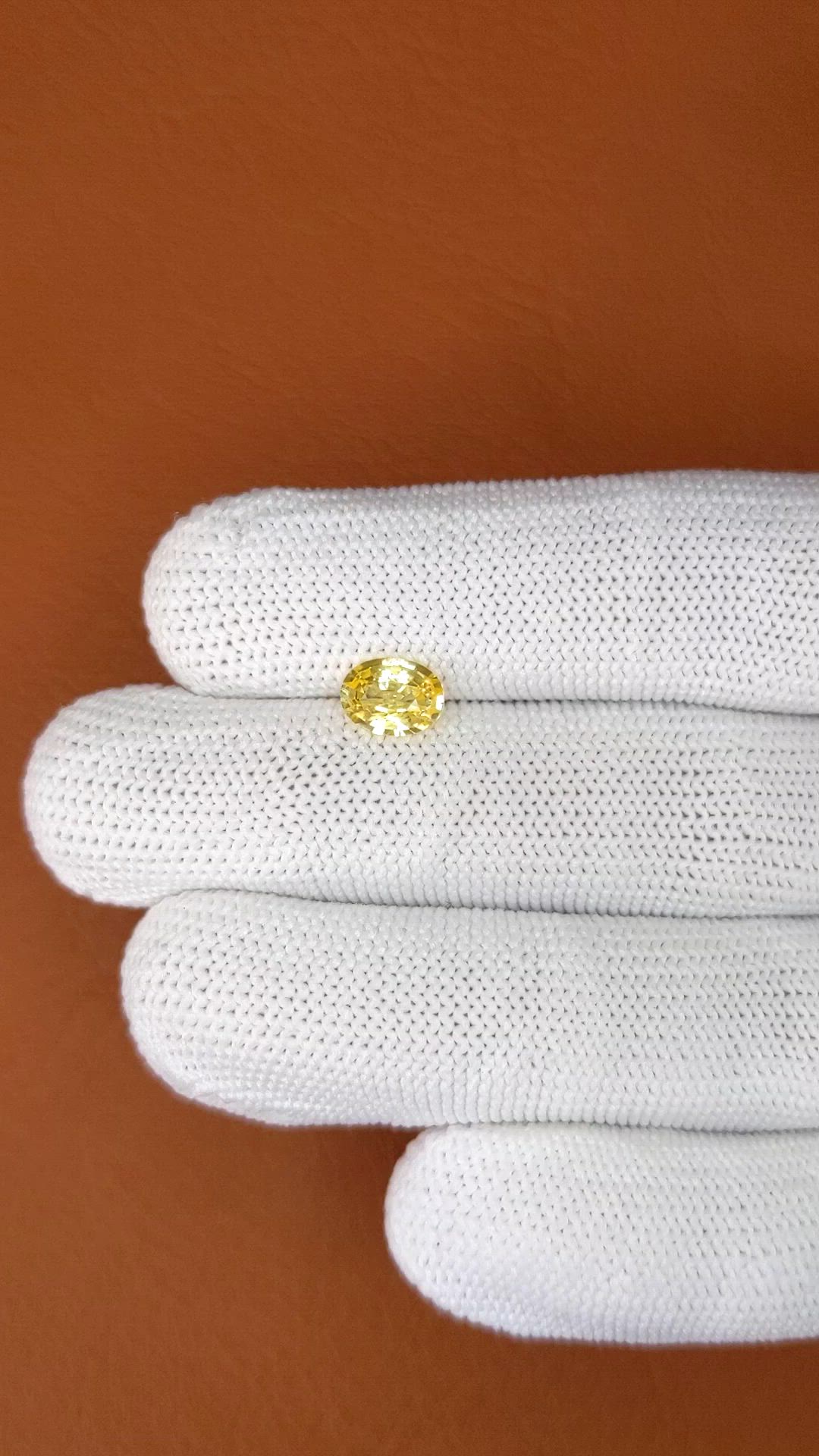 1.18 Ct. Yellow Sapphire from Ceylon (Sri Lanka) Size Video