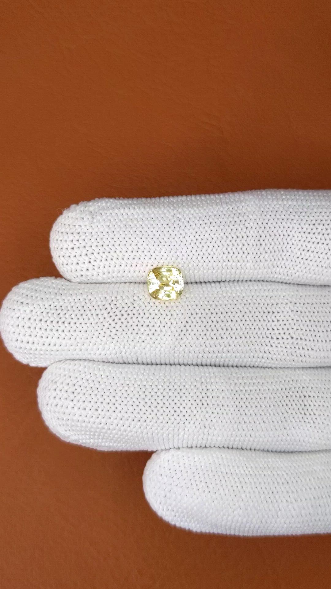 1.42 Ct. Yellow Sapphire from Ceylon (Sri Lanka) Size Video