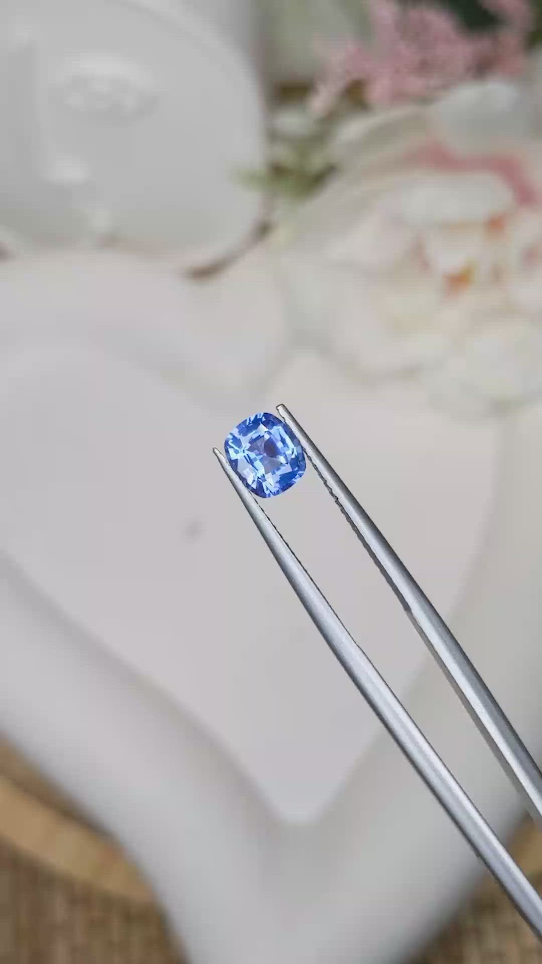 1.24 Ct. Blue Sapphire from Ceylon (Sri Lanka) Size Video
