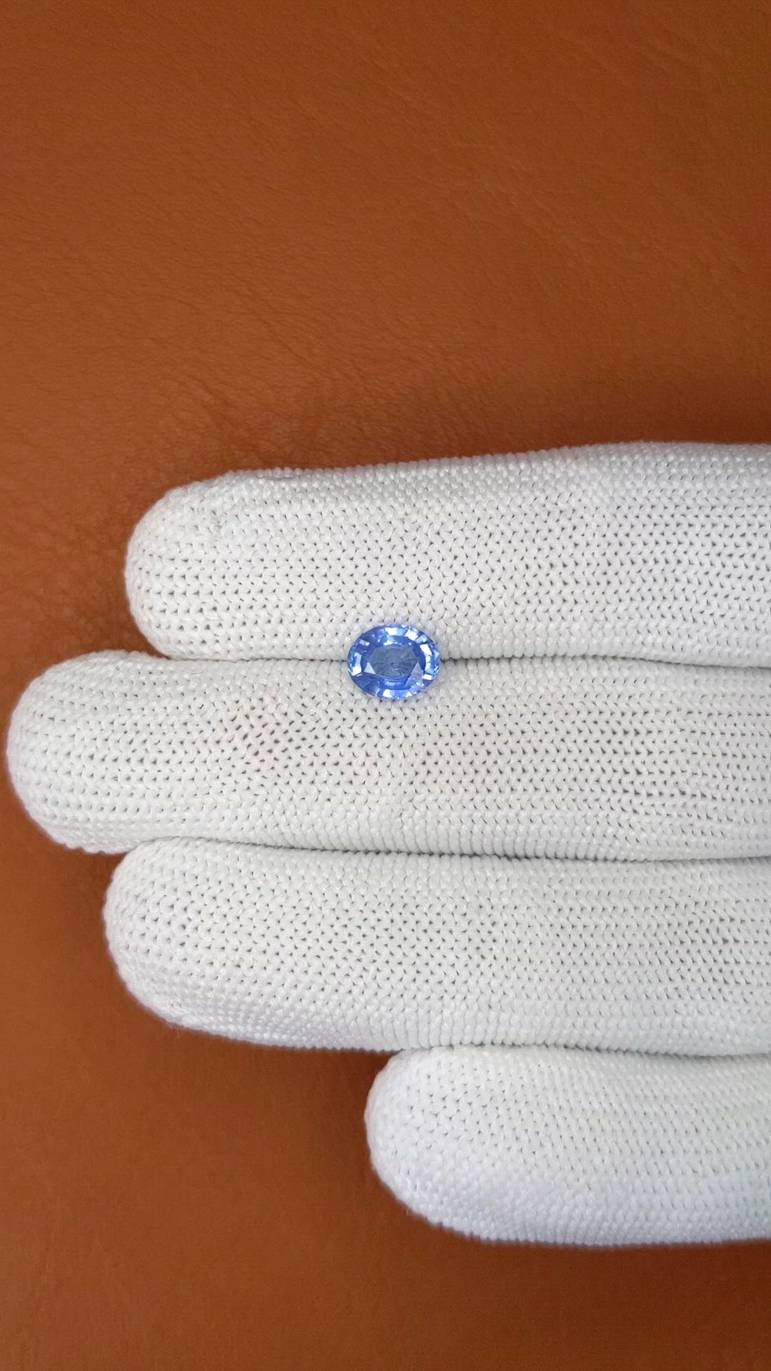 1.36 Ct. Blue Sapphire from Ceylon (Sri Lanka) Size Video