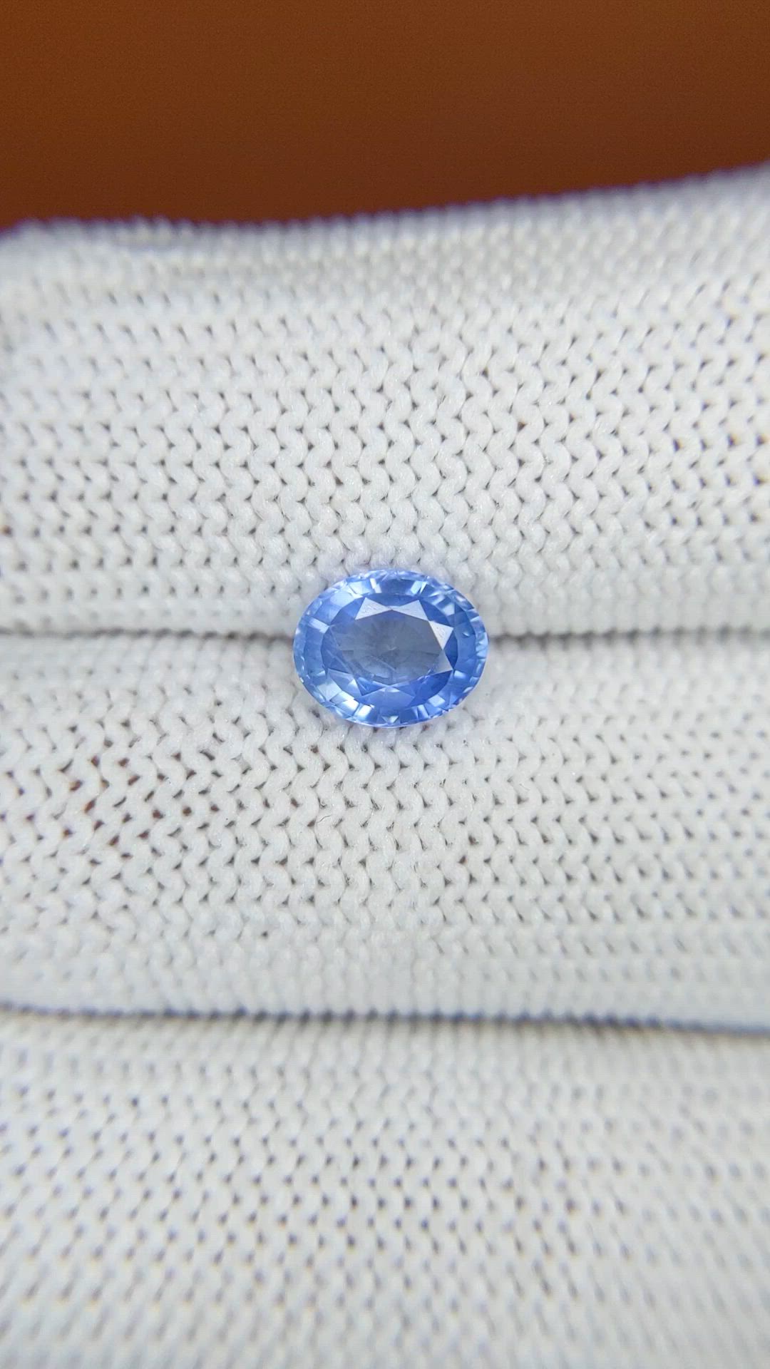 1.36 Ct. Blue Sapphire from Ceylon (Sri Lanka) Size Video
