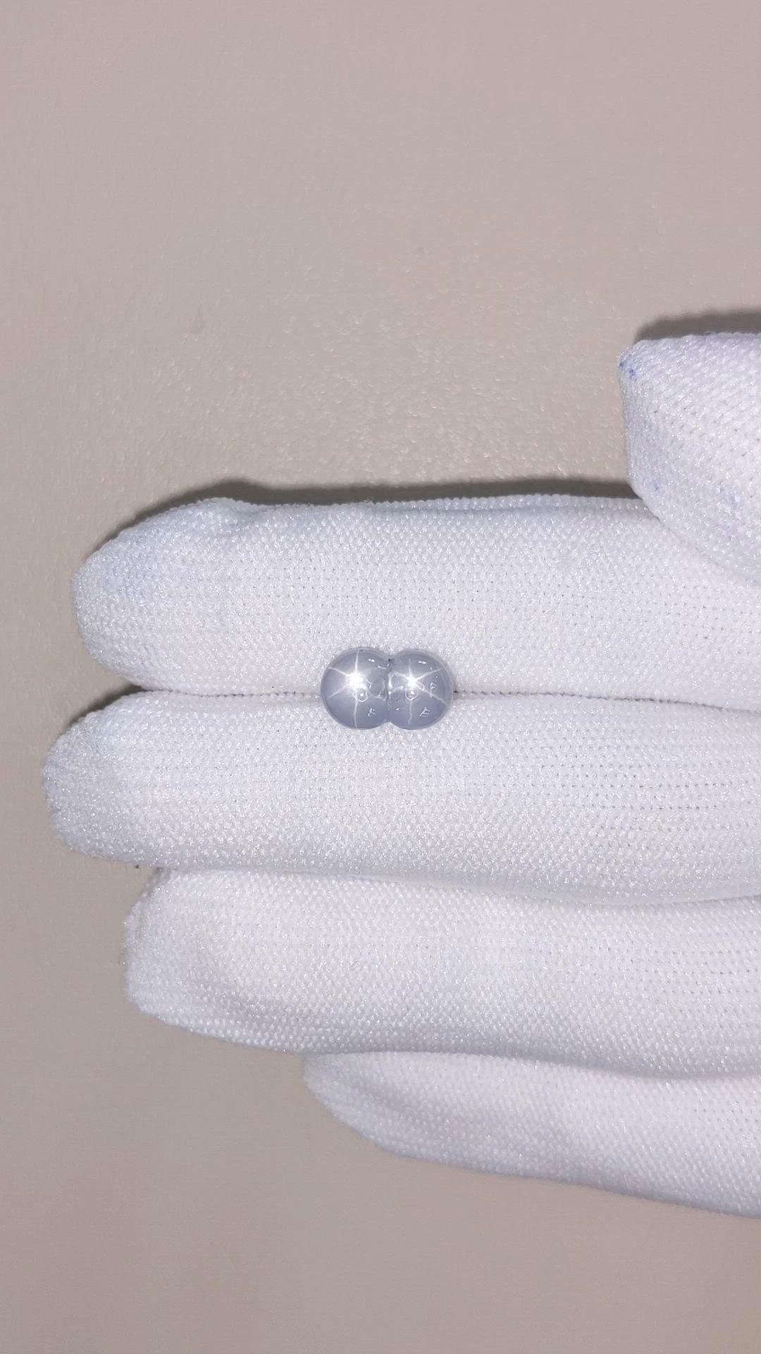 4.43 Ct. Bluish Grey Cabochon Star Sapphire from Ceylon (Sri Lanka) Size Video