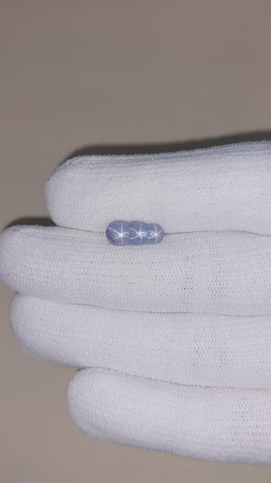 4.03 Ct. Greyish Blue Cabochon Star Sapphire from Ceylon (Sri Lanka) Size Video