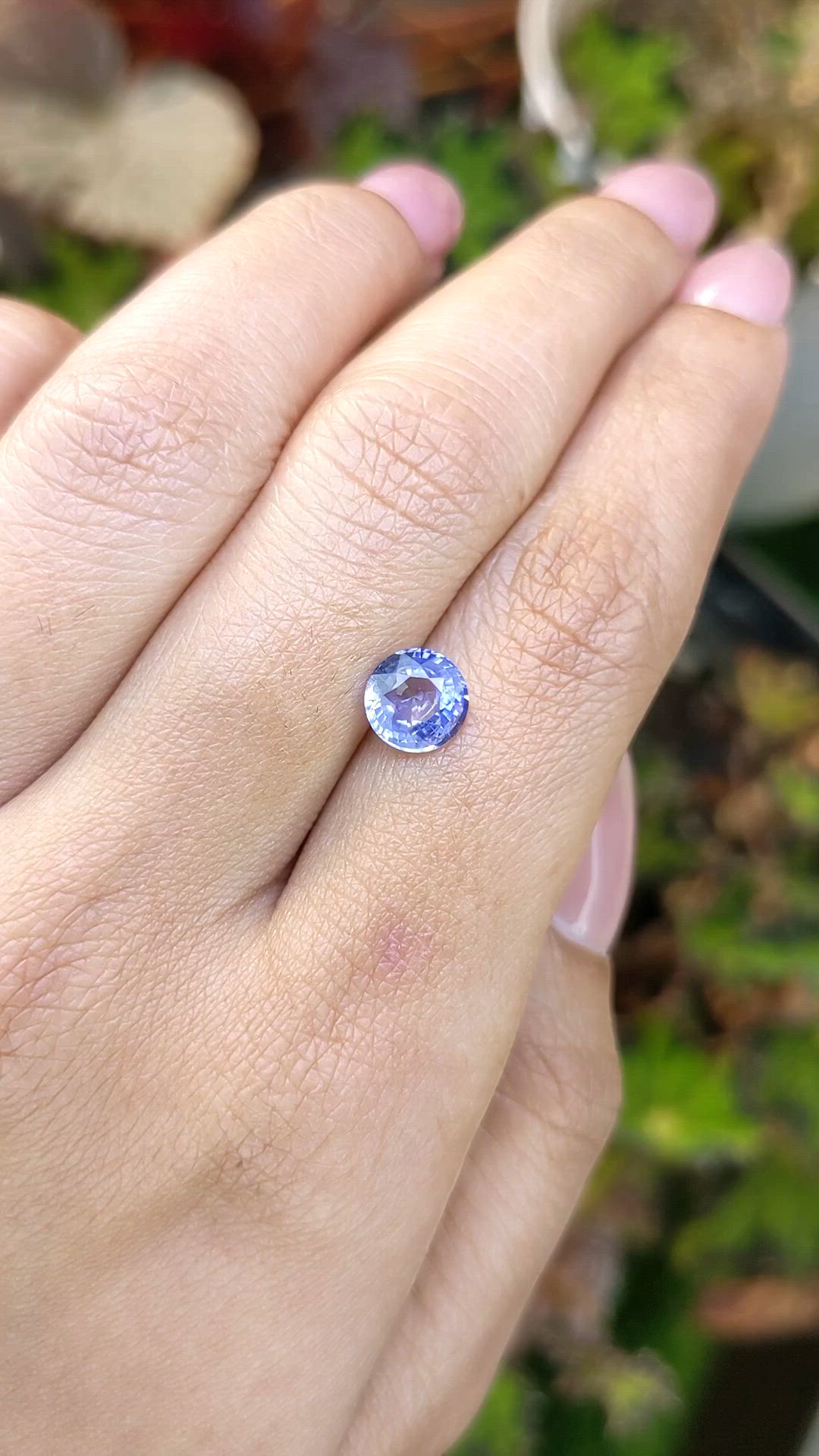 1.60 Ct. Violet Sapphire from Ceylon (Sri Lanka) Size Video