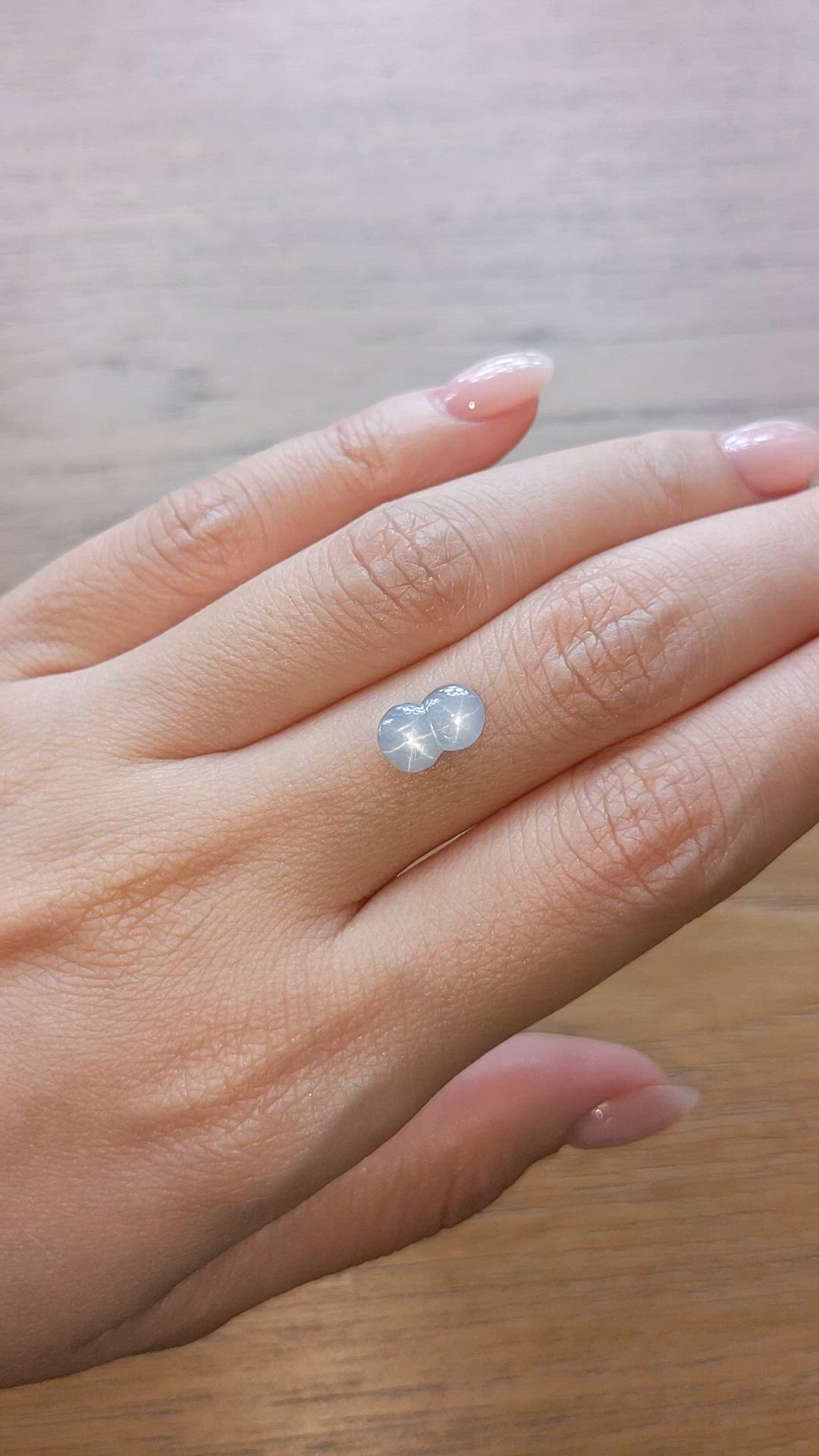 2.39 Ct. Bluish Grey Star Sapphire from Ceylon (Sri Lanka) Size Video