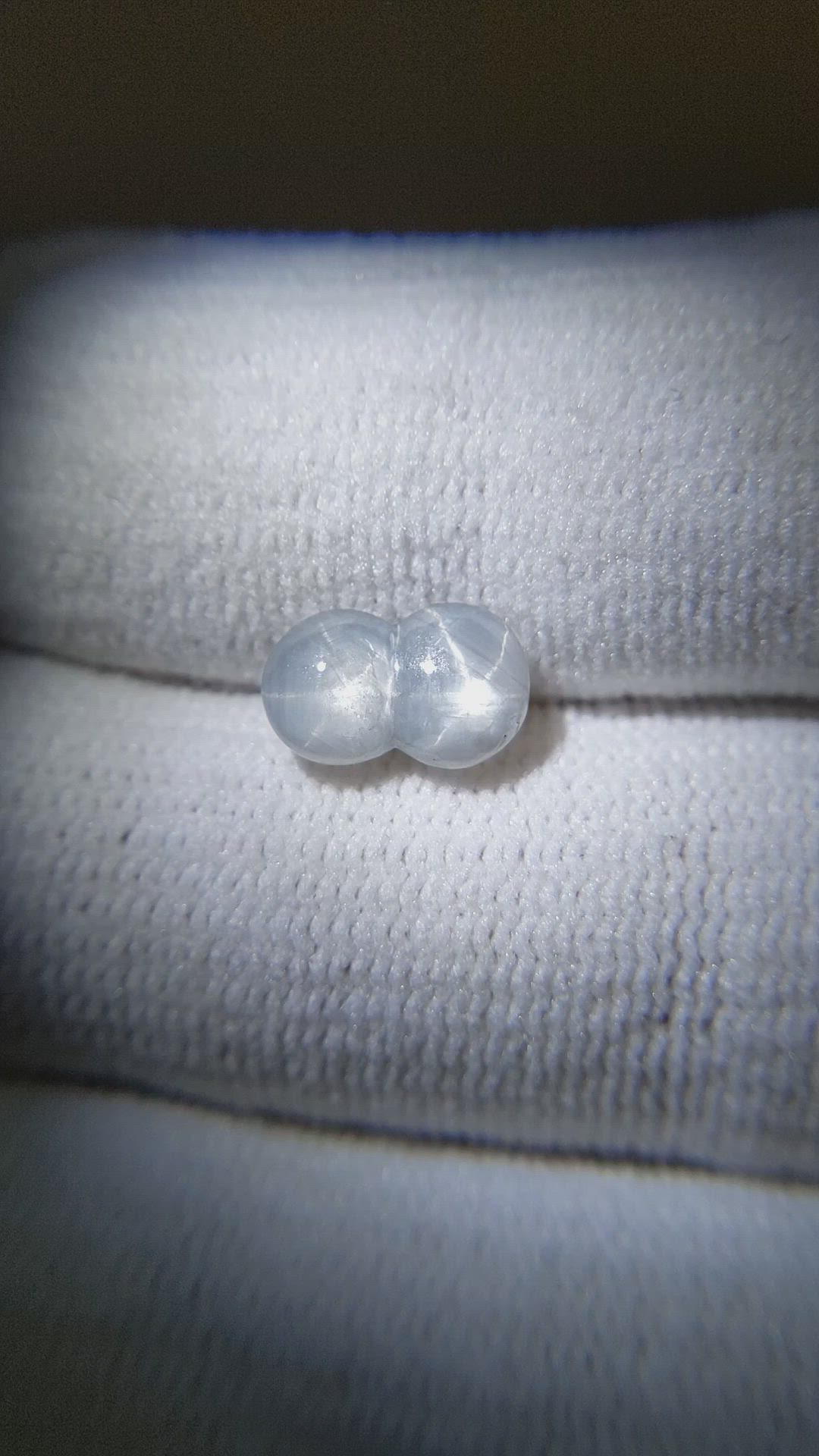 2.39 Ct. Bluish Grey Cabochon Star Sapphire from Ceylon (Sri Lanka) Size Video