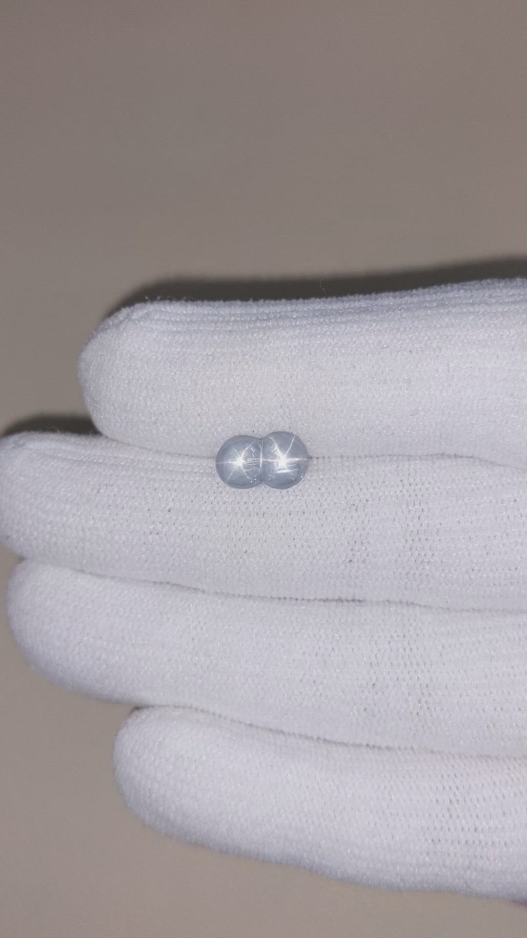 2.39 Ct. Bluish Grey Cabochon Star Sapphire from Ceylon (Sri Lanka) Size Video