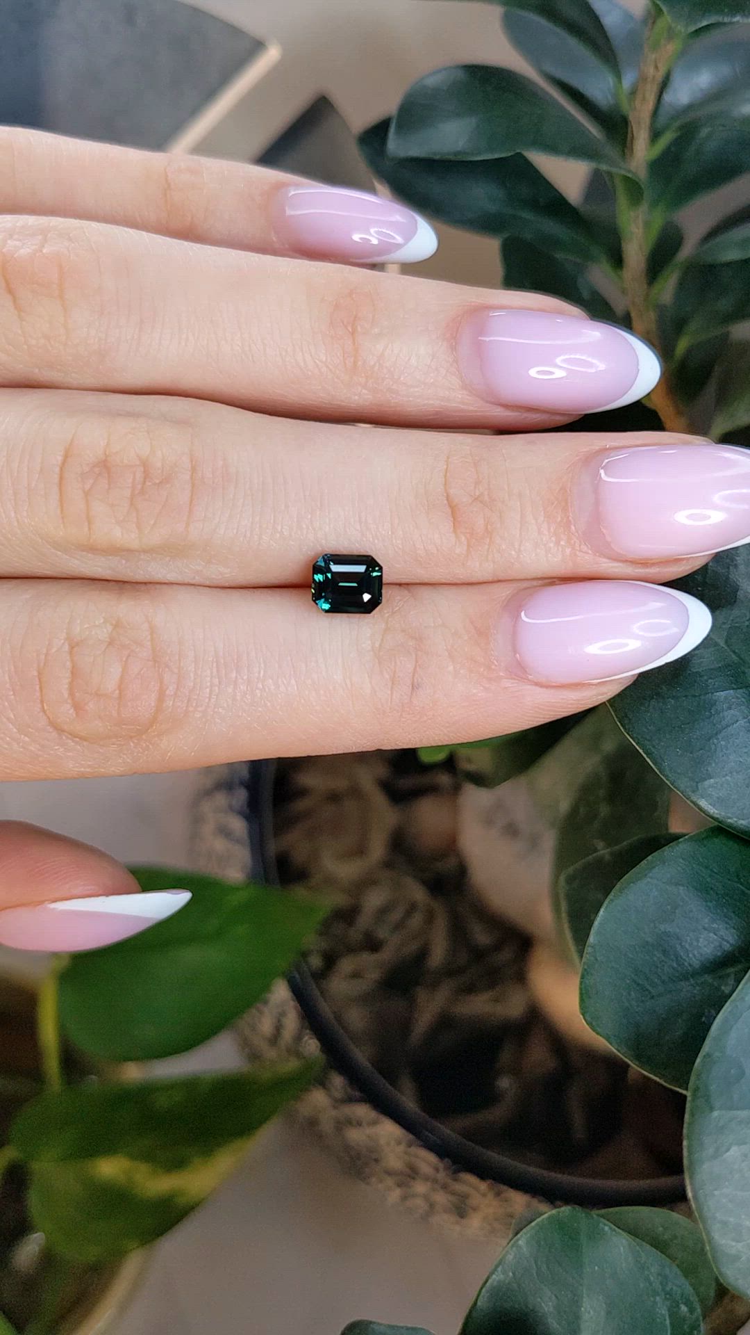 1.49 Ct. Bluish Green Sapphire from Madagascar Size Video