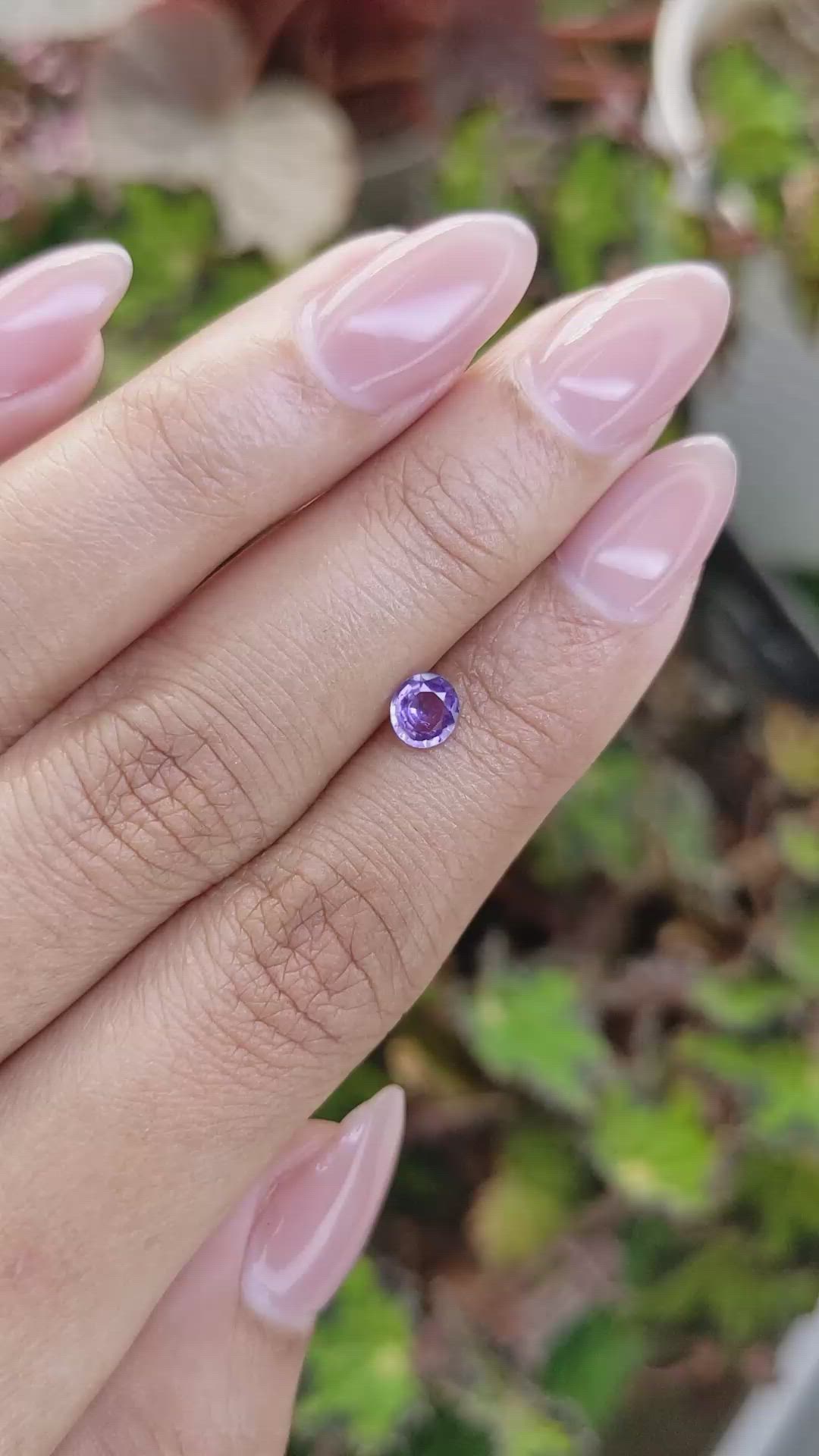 0.55 Ct. Purple Sapphire from Ceylon (Sri Lanka) Size Video
