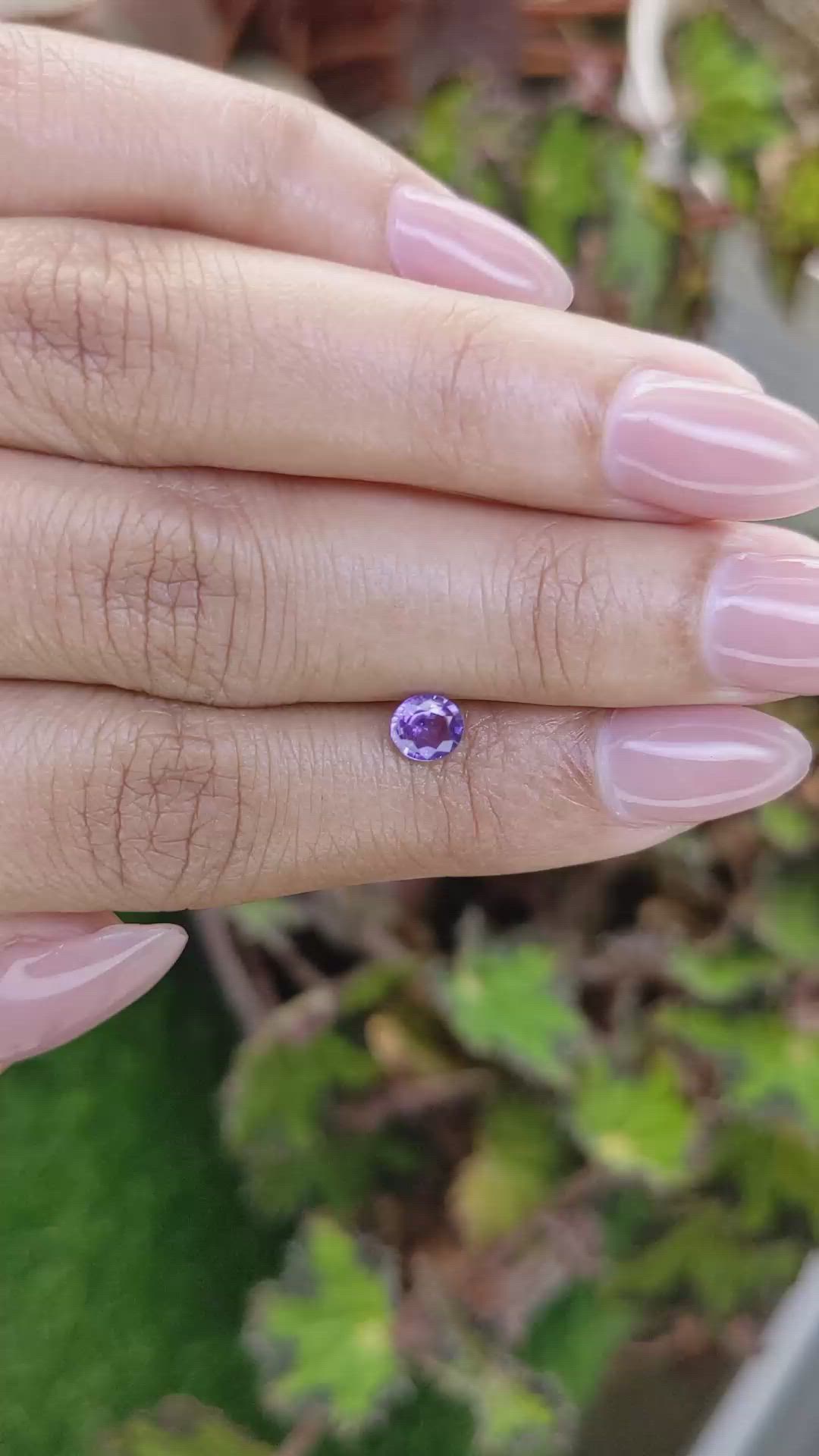 0.55 Ct. Purple Sapphire from Ceylon (Sri Lanka) Size Video