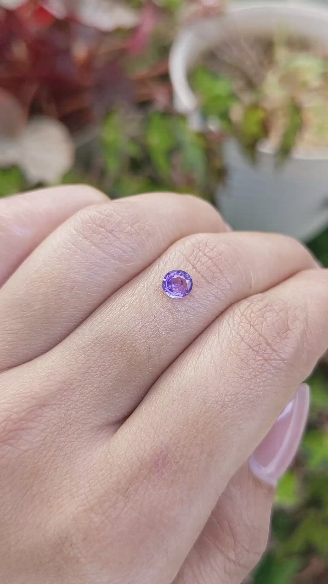 0.55 Ct. Purple Sapphire from Ceylon (Sri Lanka) Size Video