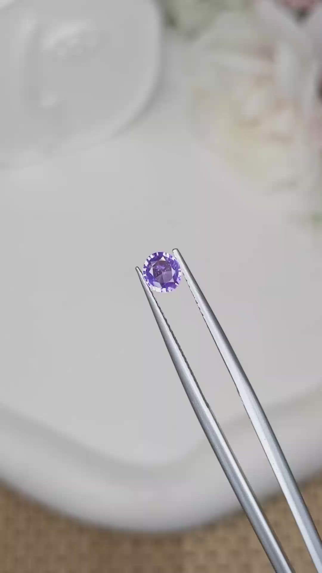 0.55 Ct. Purple Sapphire from Ceylon (Sri Lanka) Size Video