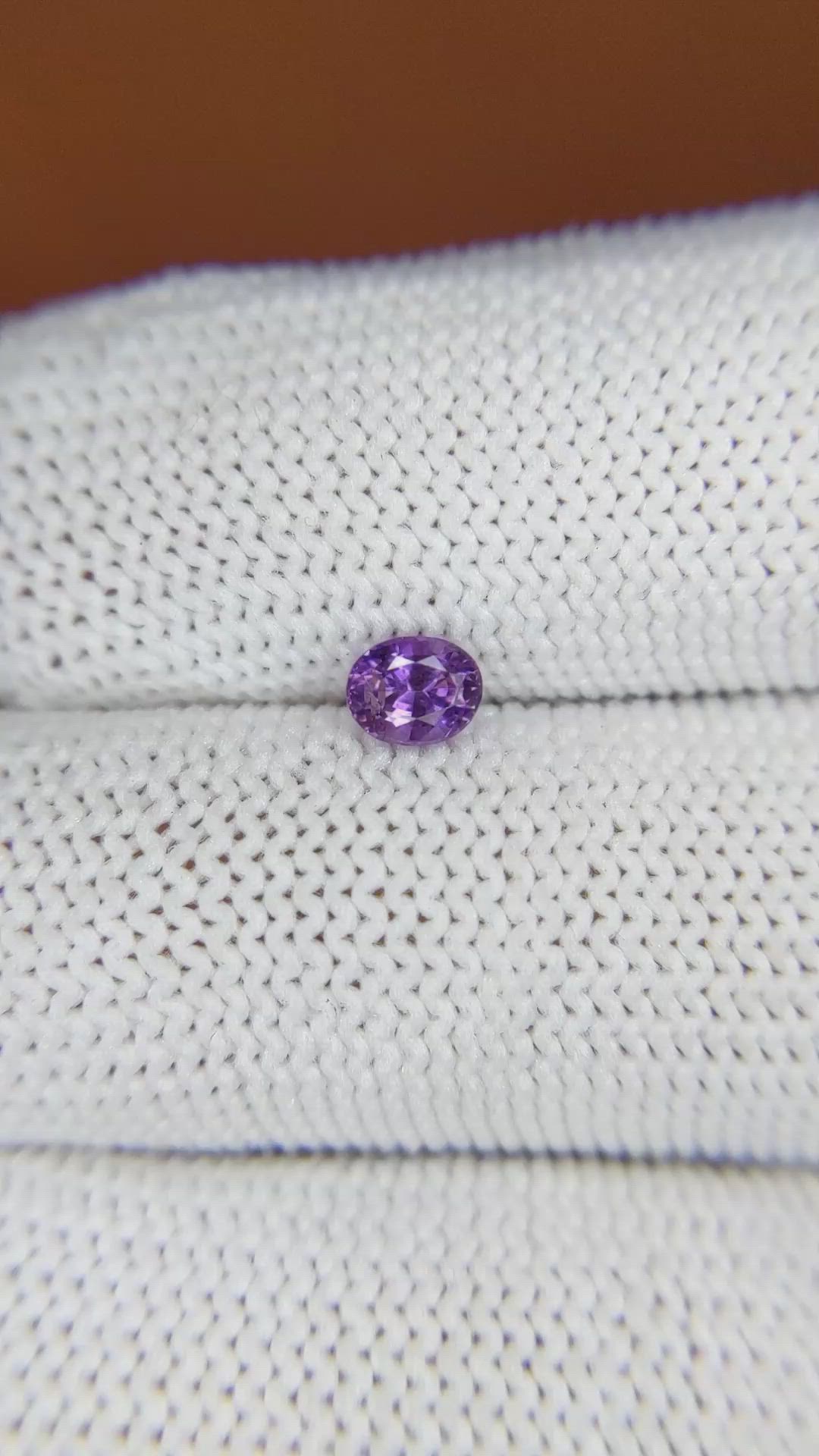 0.44 Ct. Purple Sapphire from Ceylon (Sri Lanka) Size Video