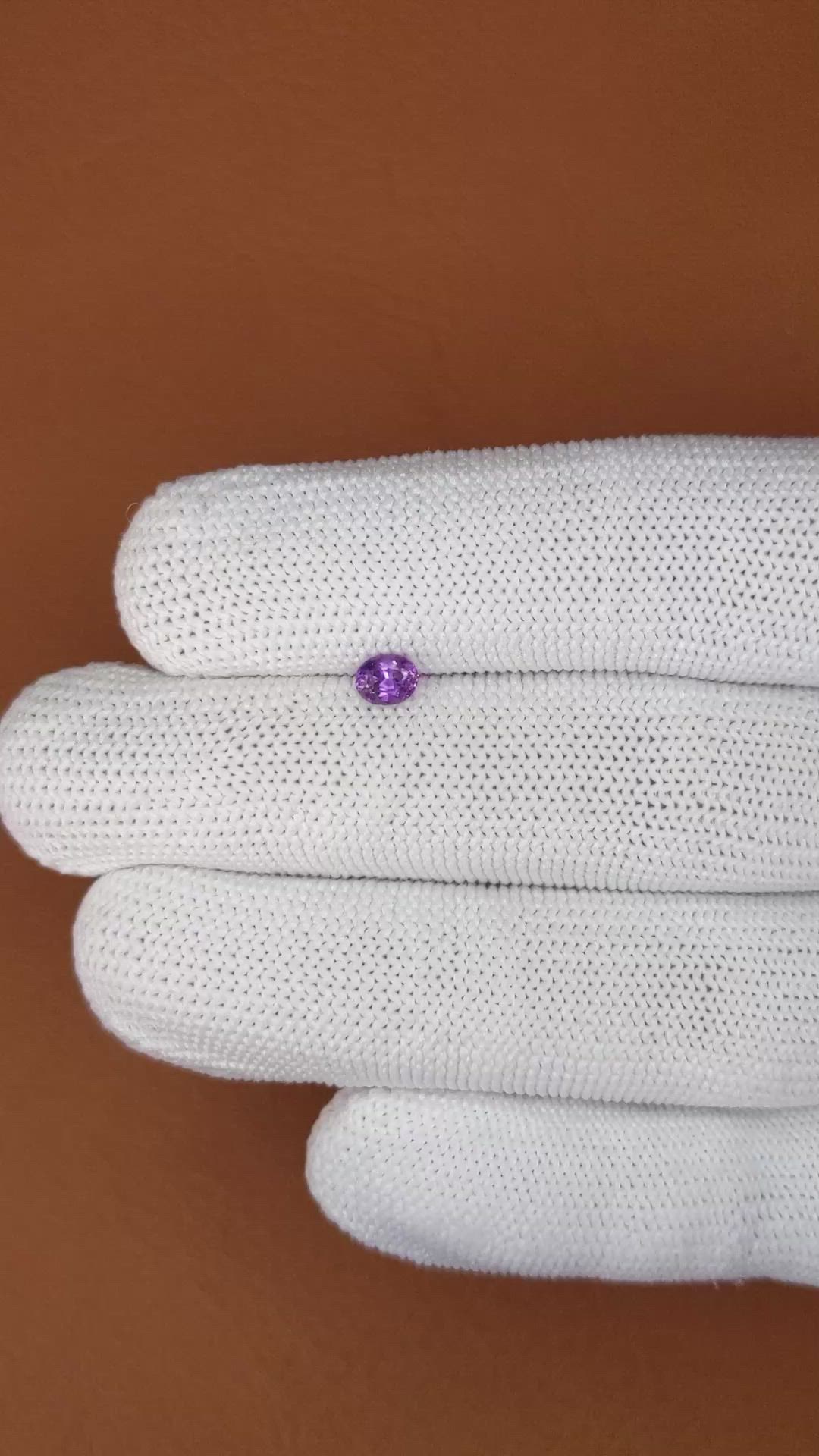 0.44 Ct. Purple Sapphire from Ceylon (Sri Lanka) Size Video