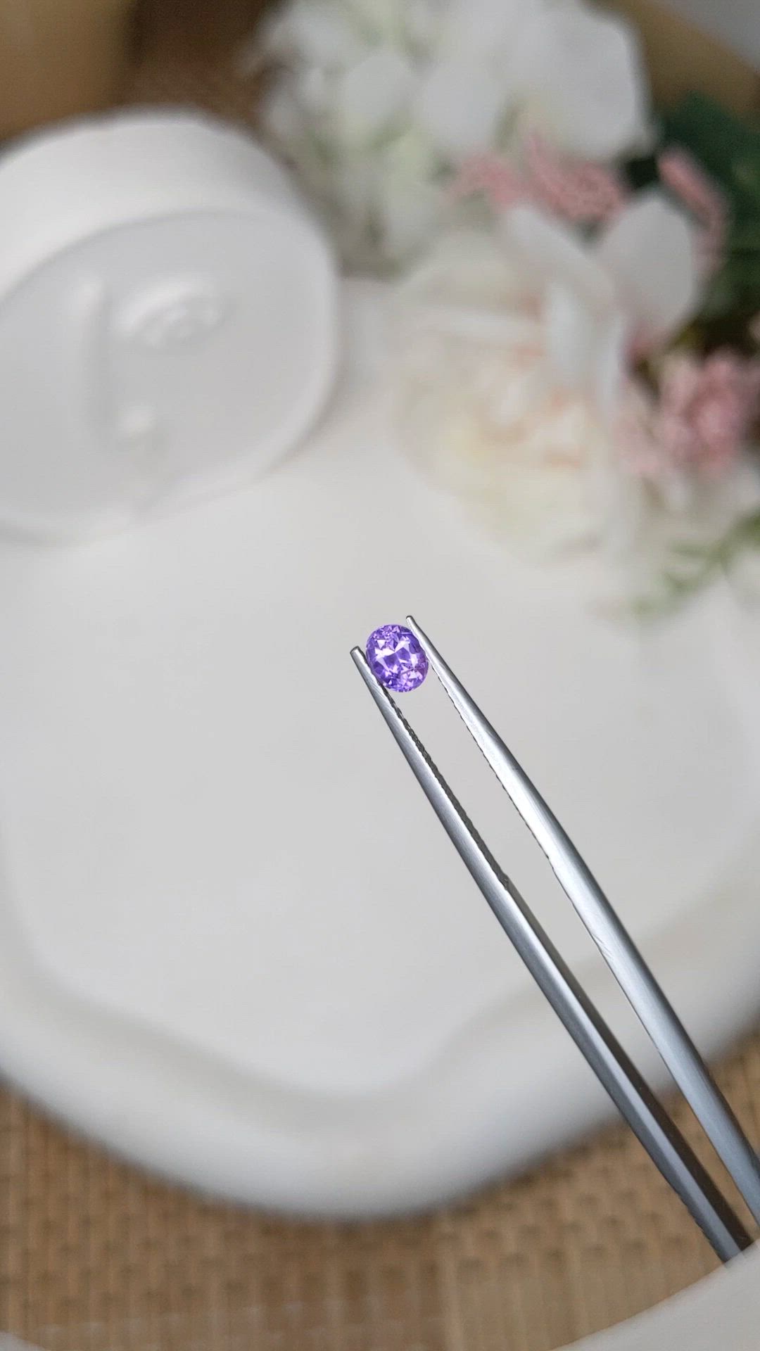 0.44 Ct. Purple Sapphire from Ceylon (Sri Lanka) Size Video