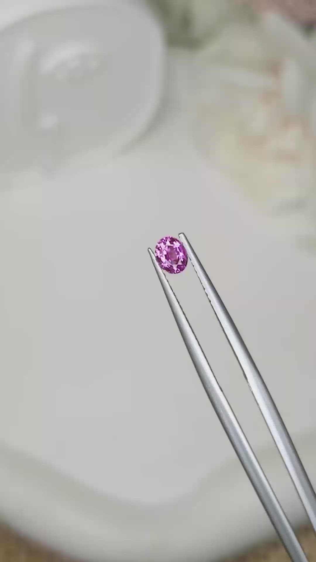 0.40 Ct. Pinkish Purple Sapphire from Ceylon (Sri Lanka) Size Video