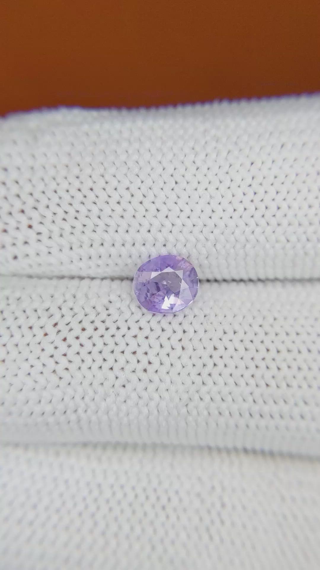 0.59 Ct. Pinkish Purple Sapphire from Ceylon (Sri Lanka) Size Video
