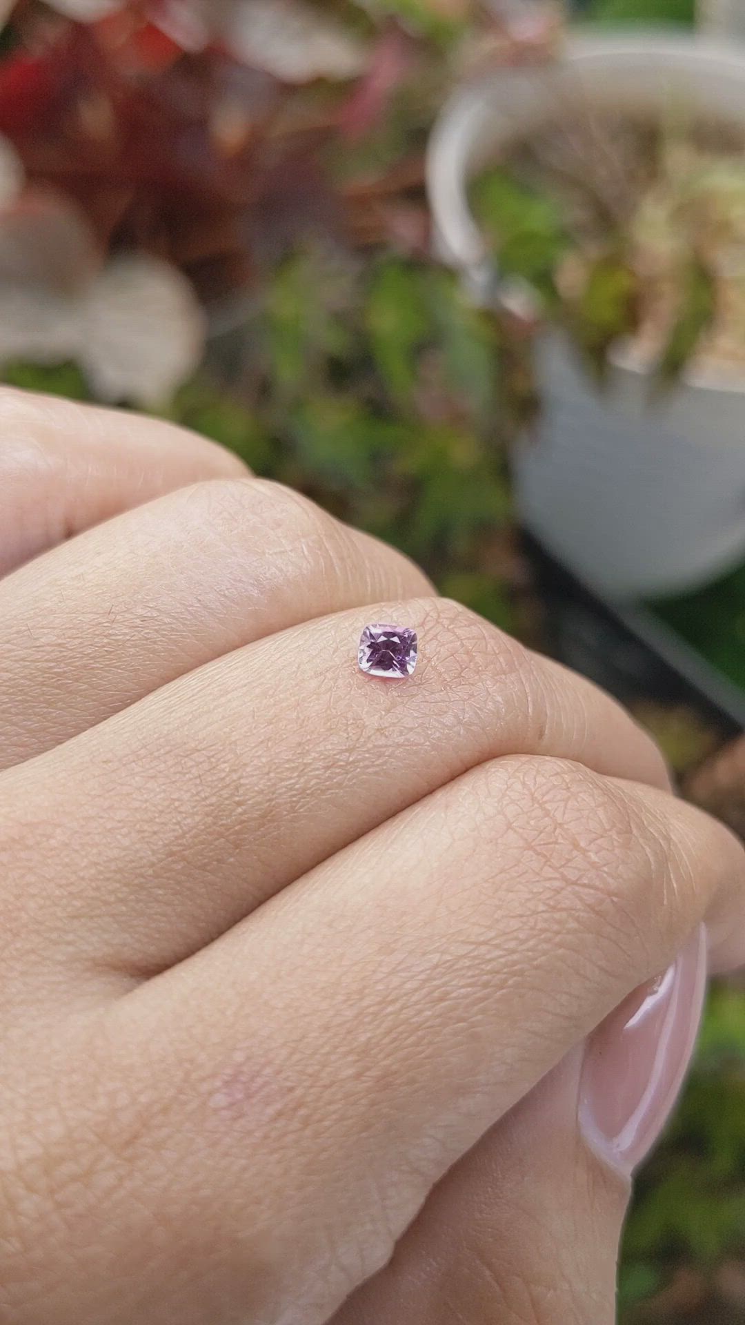 0.32 Ct. Purplish Pink Sapphire from Ceylon (Sri Lanka) Size Video