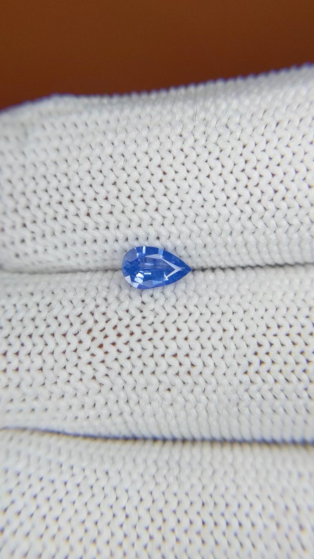 0.42 Ct. Blue Sapphire from Ceylon (Sri Lanka) Size Video