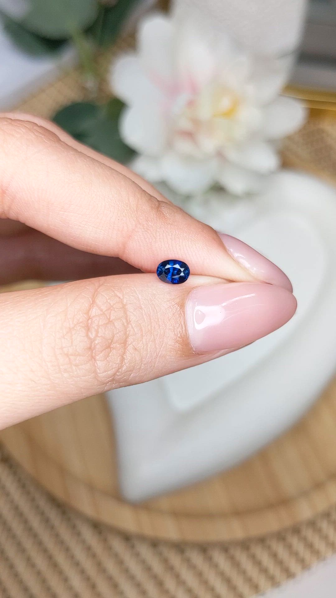 0.47 Ct. Blue Sapphire from Ceylon (Sri Lanka) Size Video