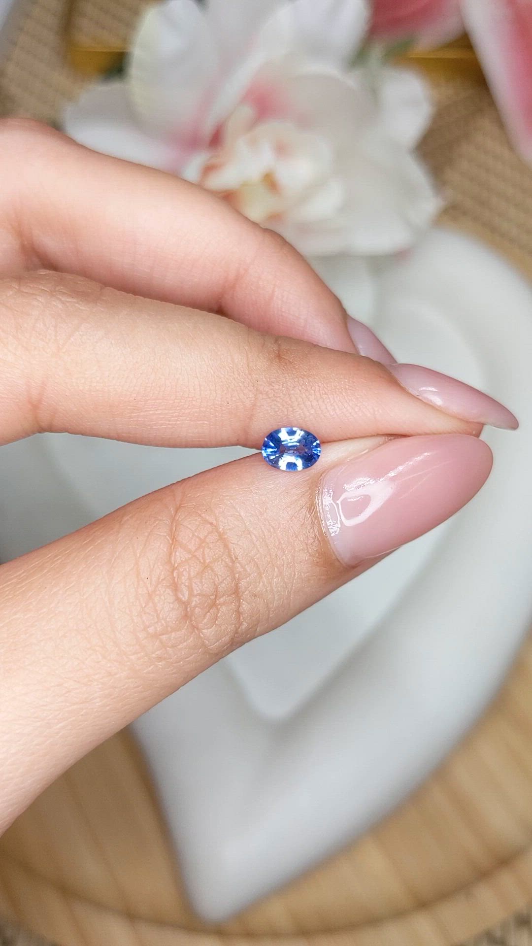 0.50 Ct. Blue Sapphire from Ceylon (Sri Lanka) Size Video