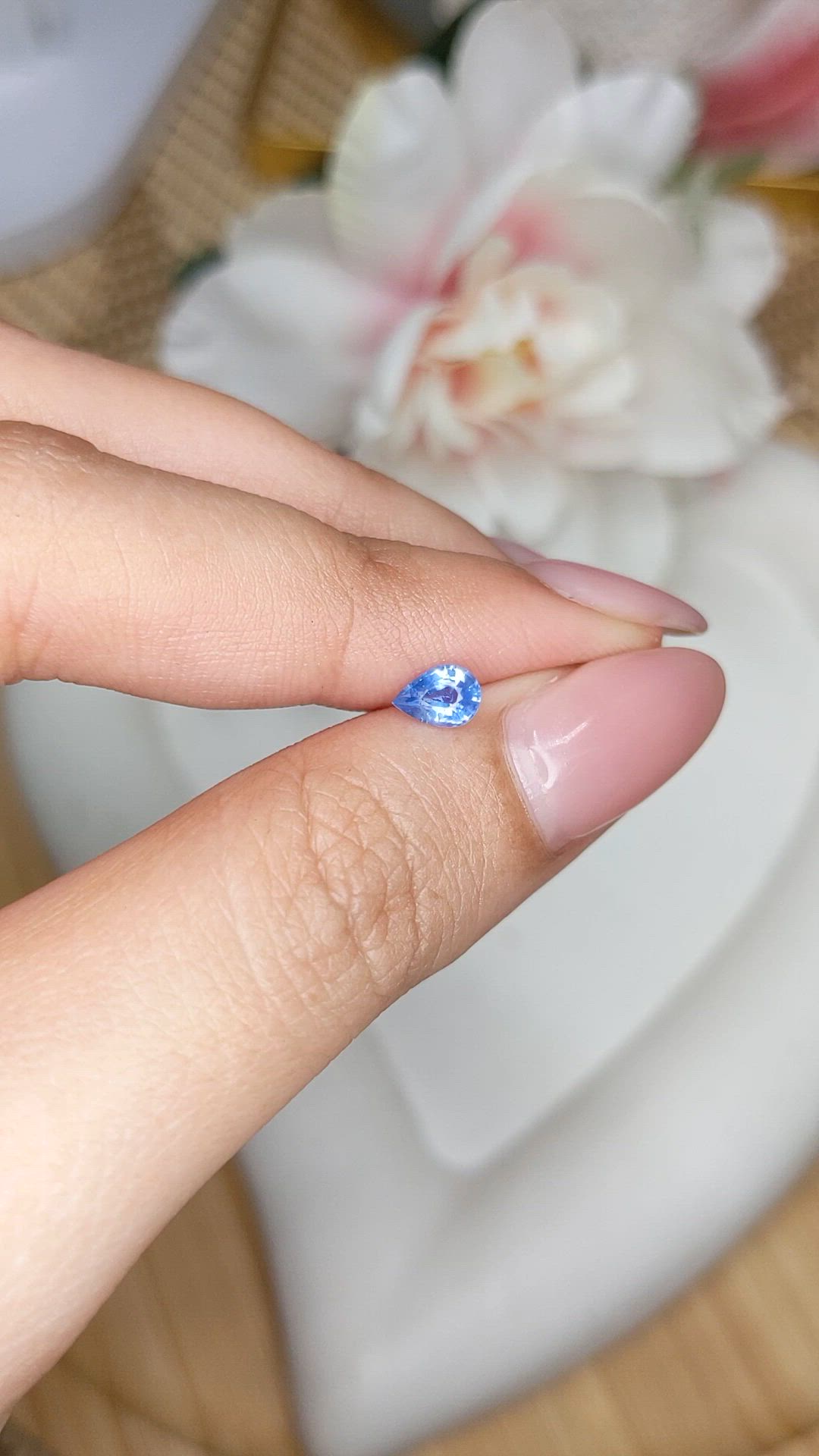 0.45 Ct. Blue Sapphire from Ceylon (Sri Lanka) Size Video