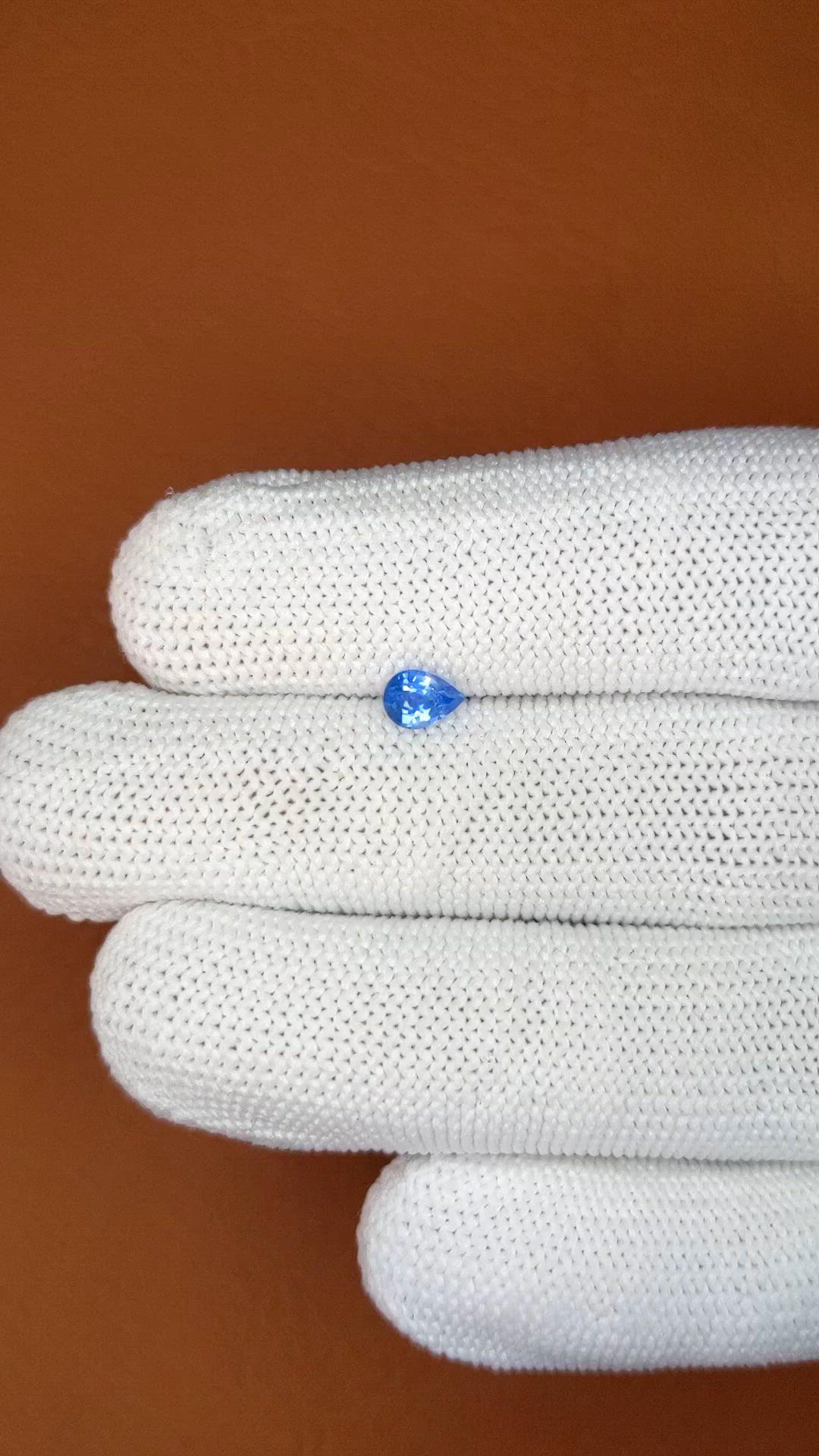 0.45 Ct. Blue Sapphire from Ceylon (Sri Lanka) Size Video