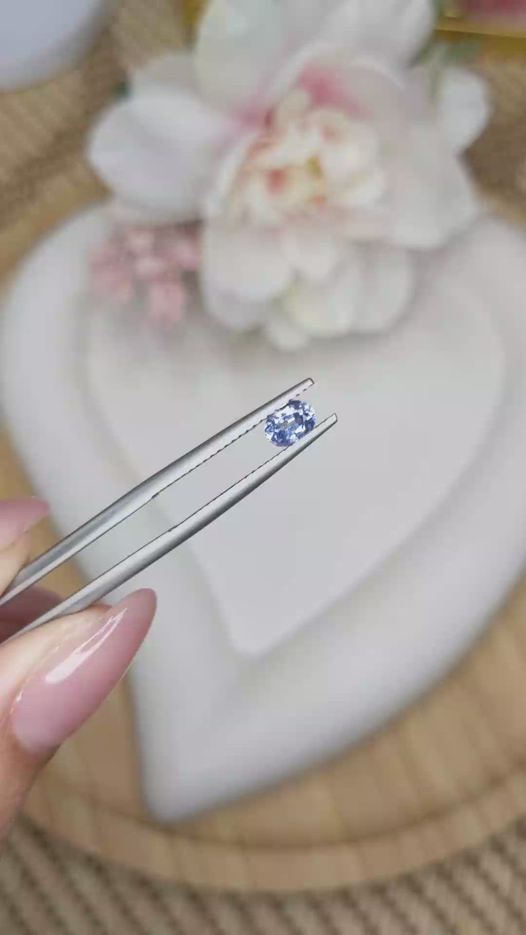 0.53 Ct. Blue Sapphire from Ceylon (Sri Lanka) Size Video