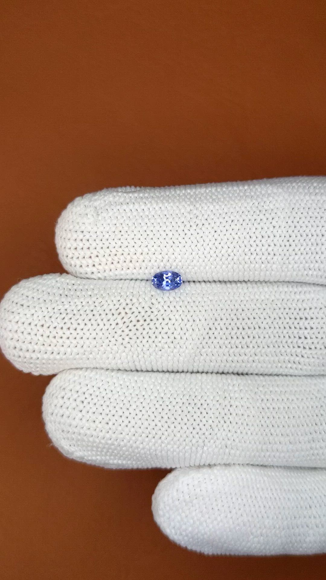0.36 Ct. Blue Sapphire from Ceylon (Sri Lanka) Size Video