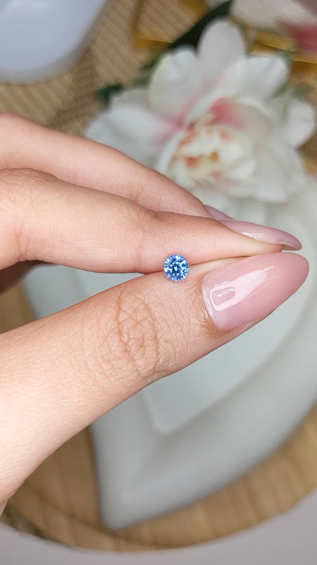 0.45 Ct. Blue Sapphire from Ceylon (Sri Lanka) Size Video