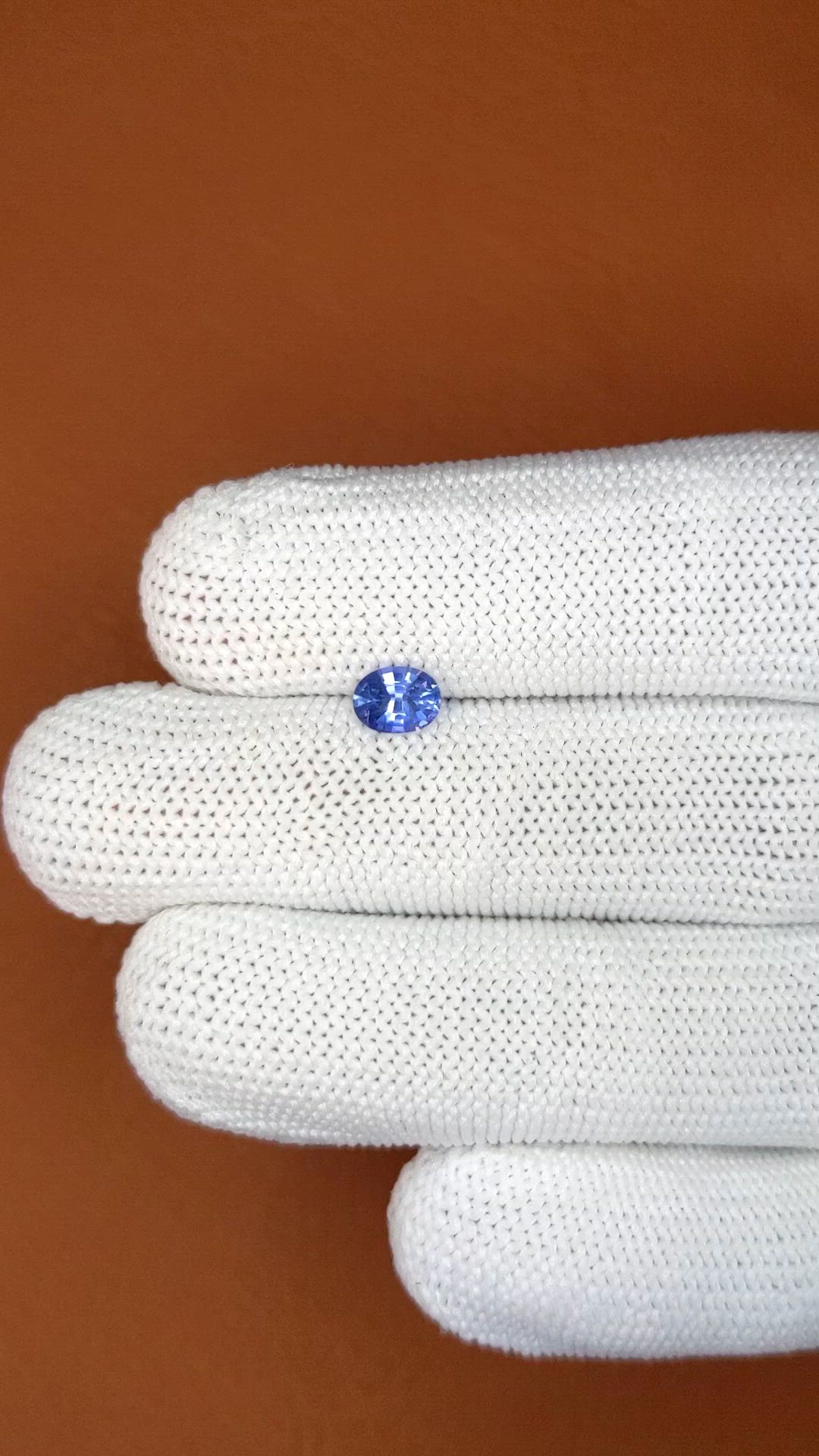 0.60 Ct. Blue Sapphire from Ceylon (Sri Lanka) Size Video