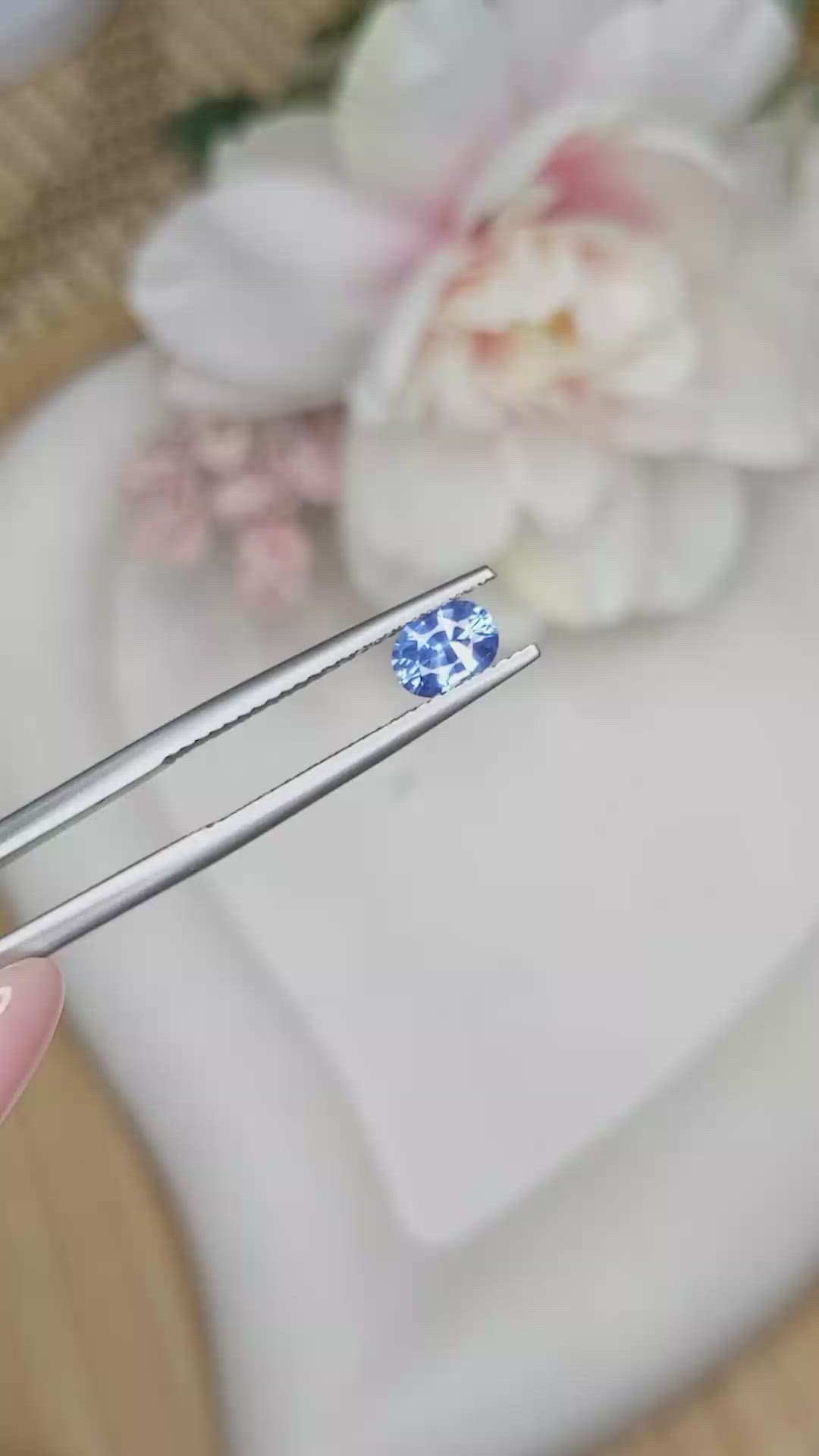 0.60 Ct. Blue Sapphire from Ceylon (Sri Lanka) Size Video