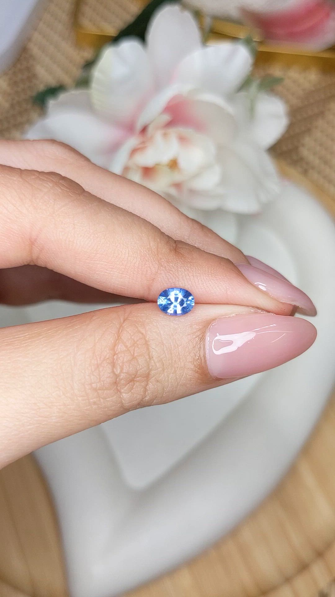 0.60 Ct. Blue Sapphire from Ceylon (Sri Lanka) Size Video