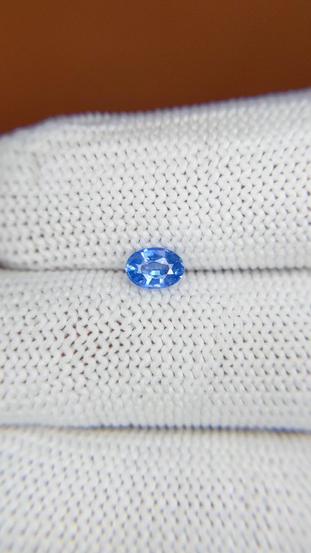 0.48 Ct. Blue Sapphire from Ceylon (Sri Lanka) Size Video