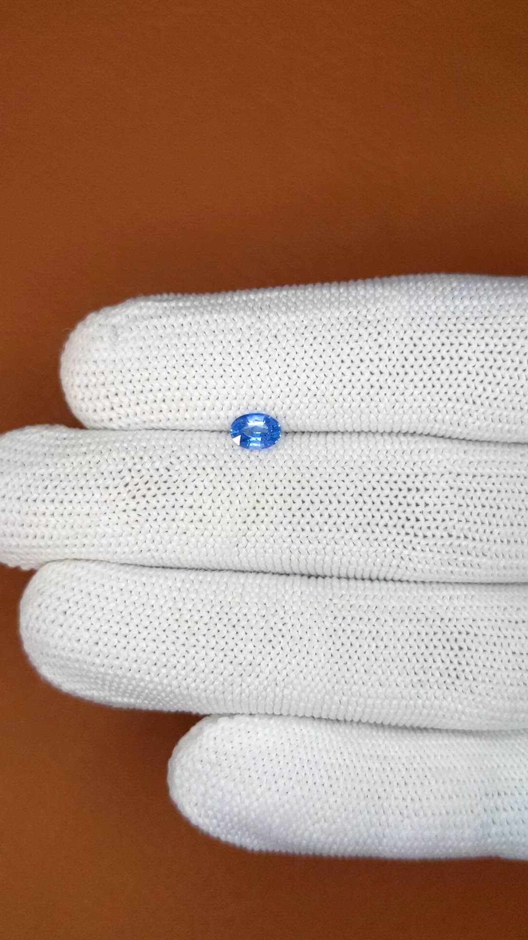 0.48 Ct. Blue Sapphire from Ceylon (Sri Lanka) Size Video