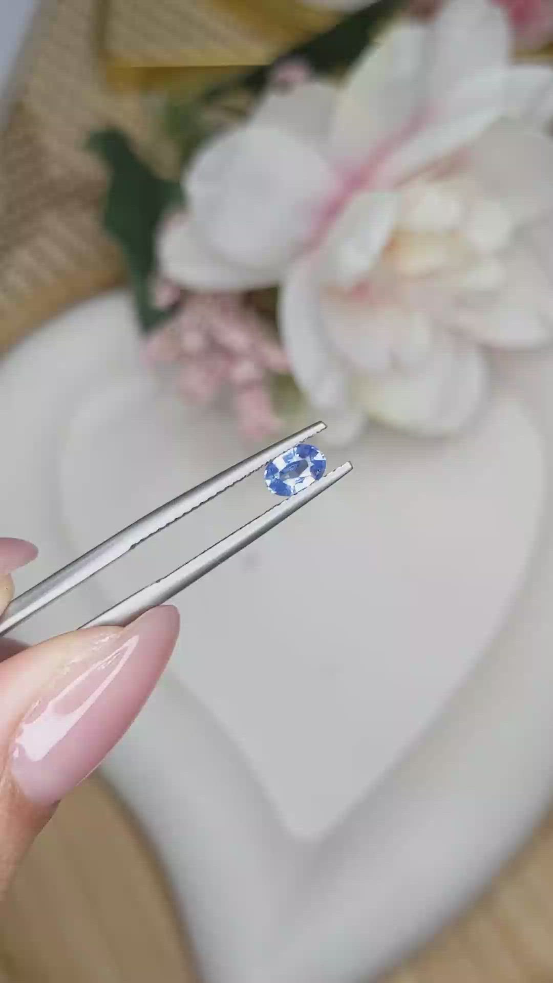 0.48 Ct. Blue Sapphire from Ceylon (Sri Lanka) Size Video