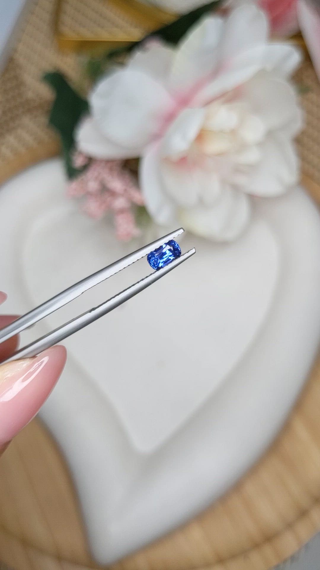 0.60 Ct. Blue Sapphire from Ceylon (Sri Lanka) Size Video