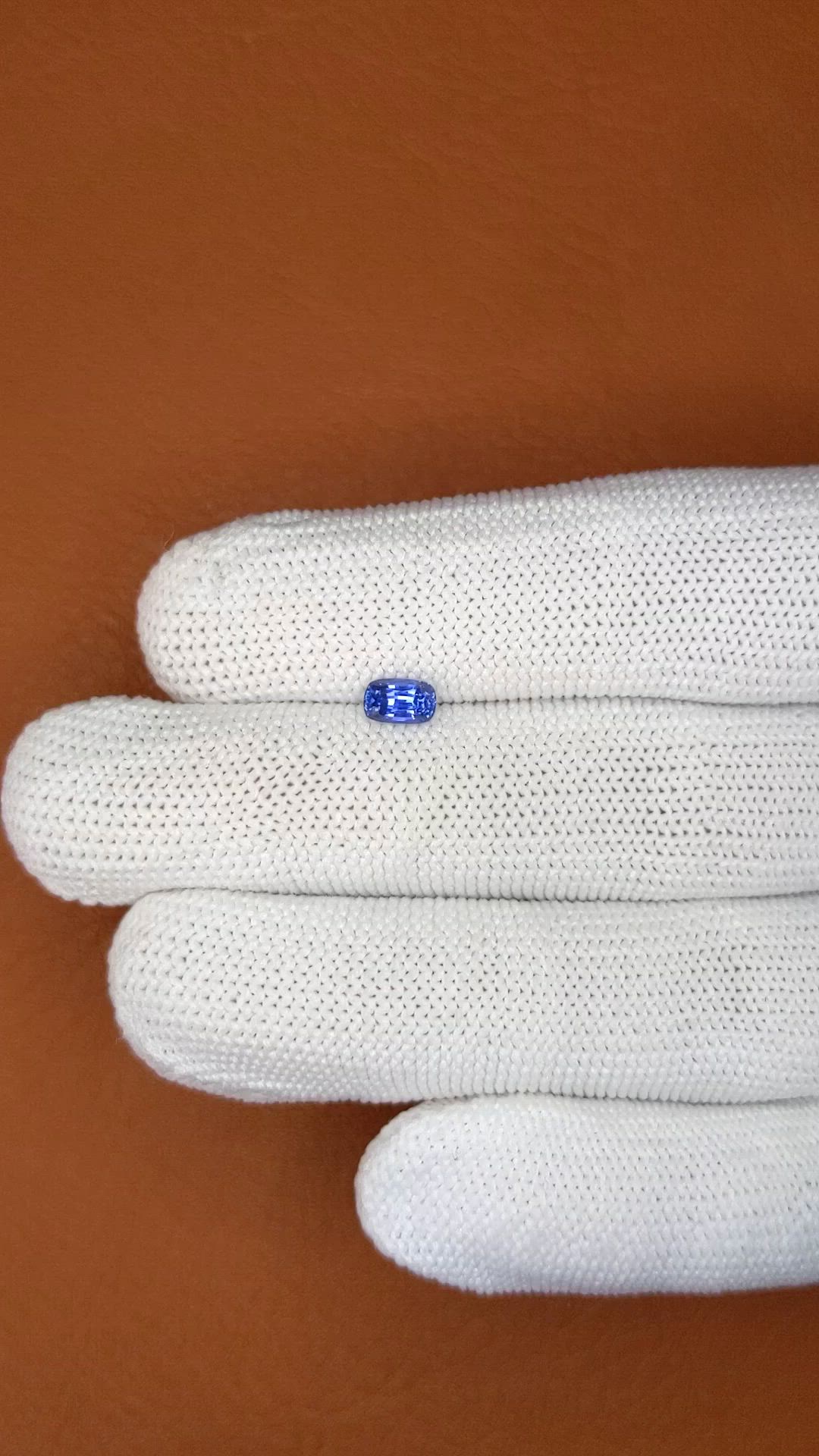 0.60 Ct. Blue Sapphire from Ceylon (Sri Lanka) Size Video